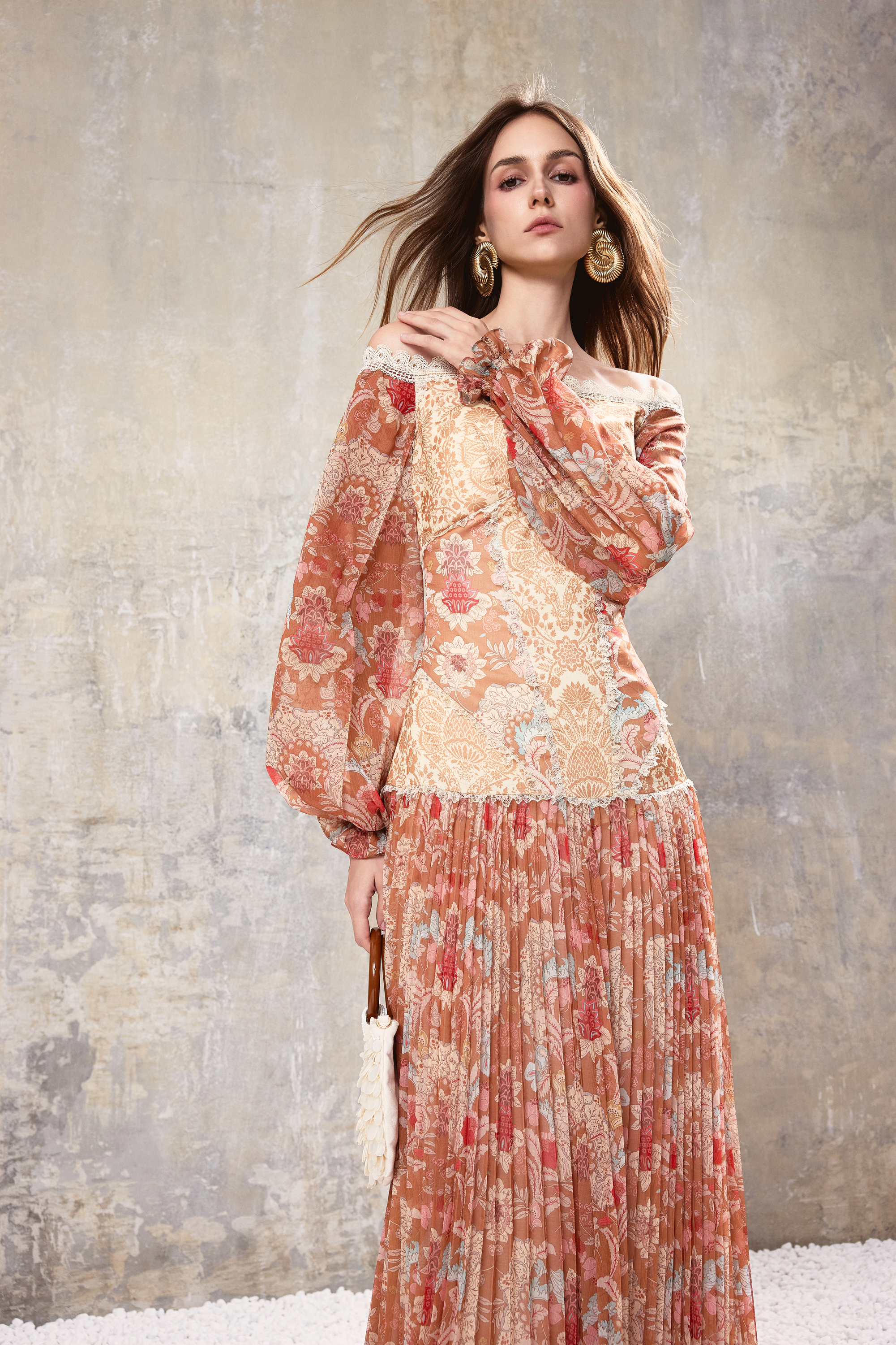 Off Shoulder Baroque Dress