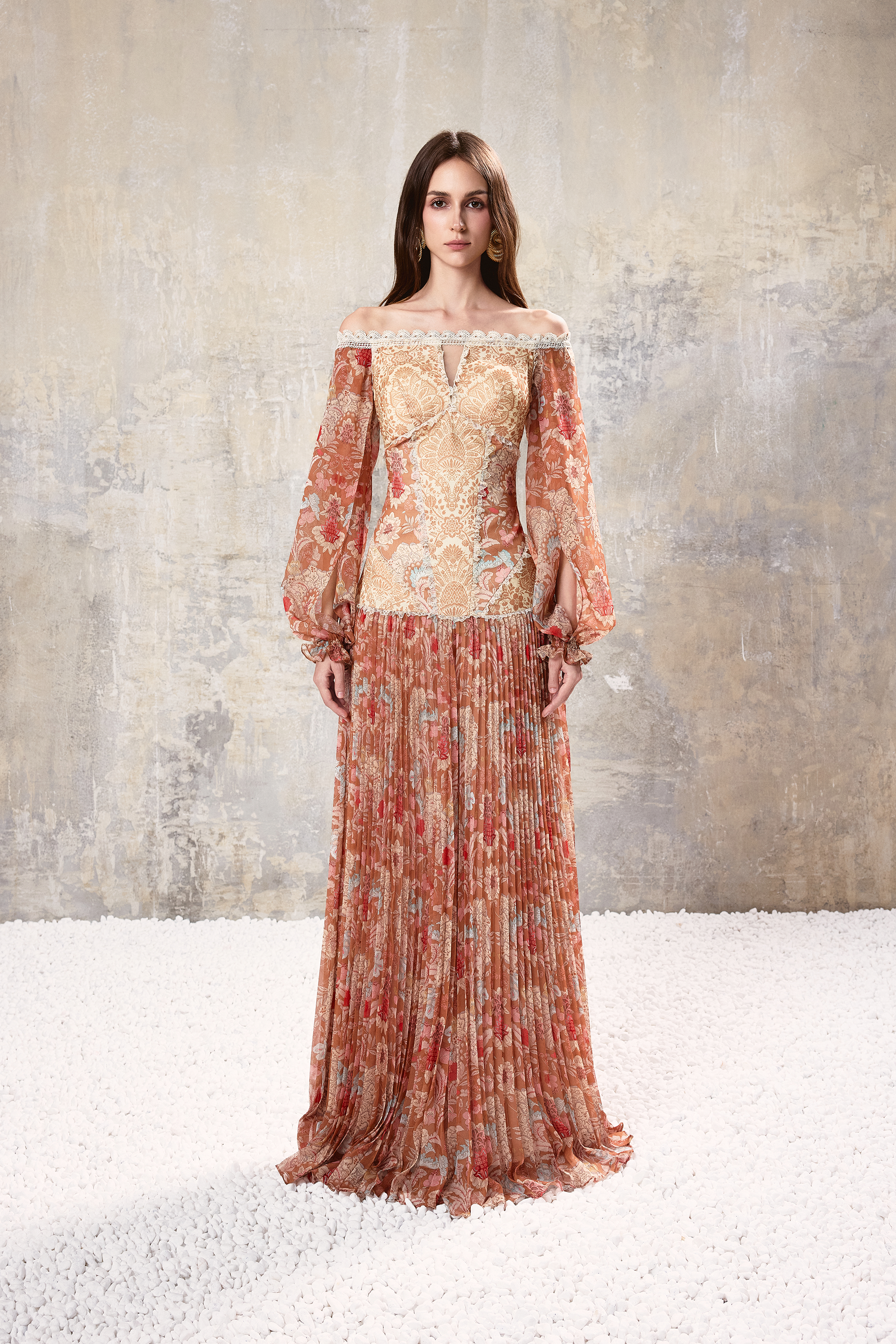 Off Shoulder Baroque Dress
