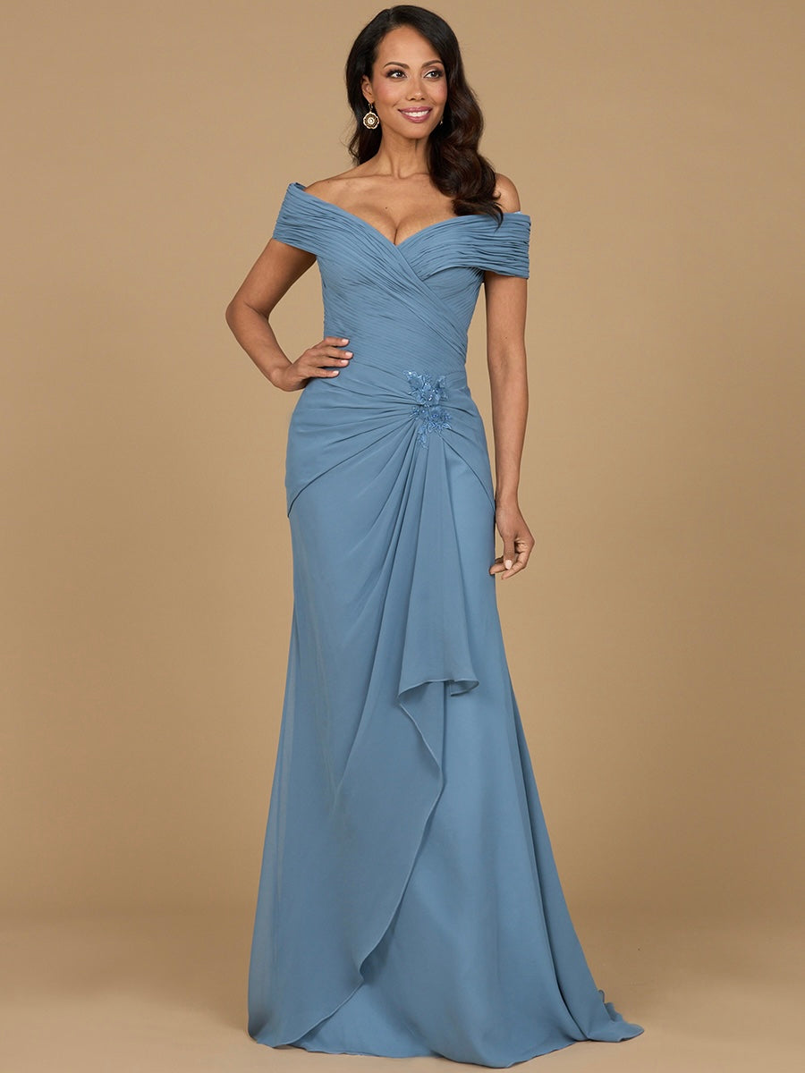 Off Shoulder Elegant Chiffon Gown 28912