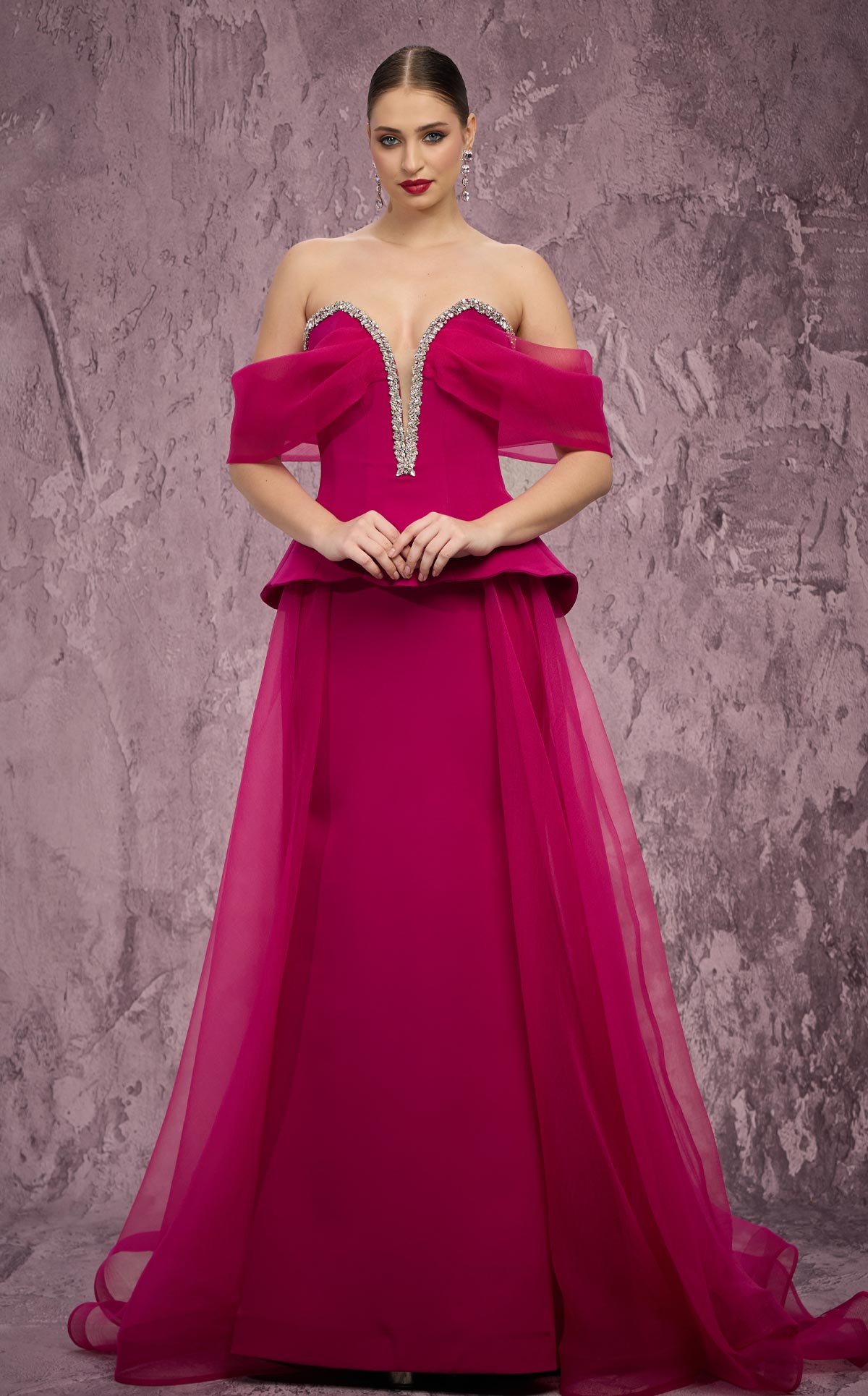 MNM Couture Q1010: Organza & Crepe Ballgown