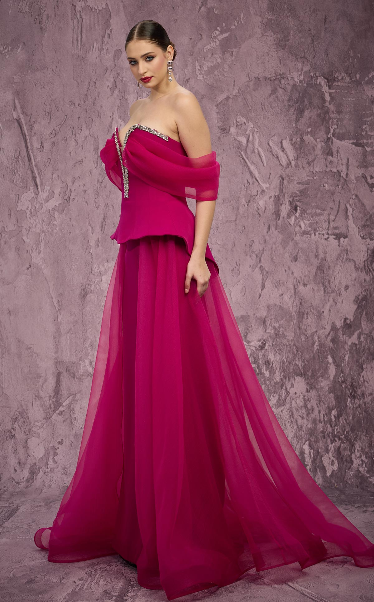 MNM Couture Q1010: Organza & Crepe Ballgown