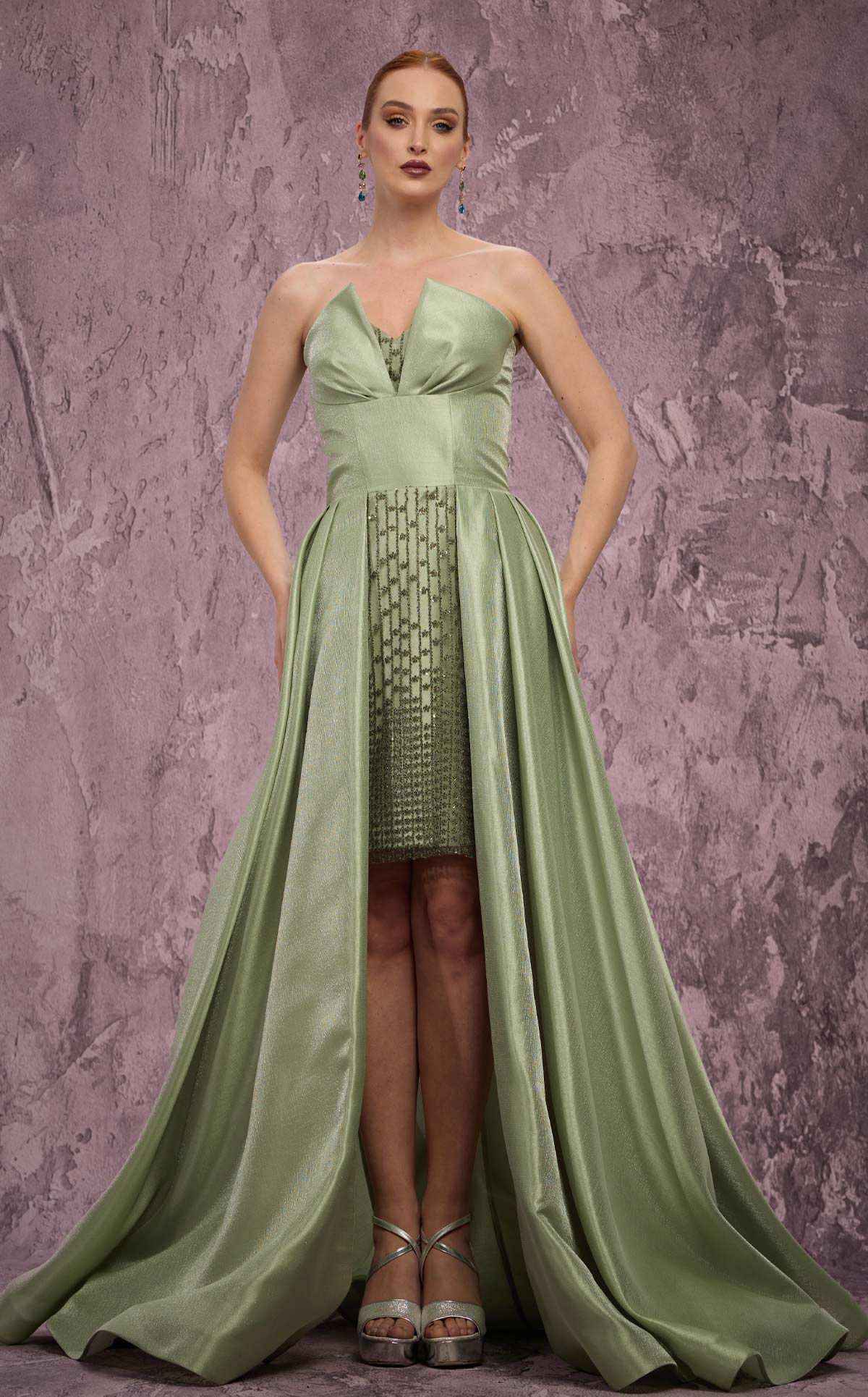 MNM Couture Q2024: Taffeta High-Low Gown