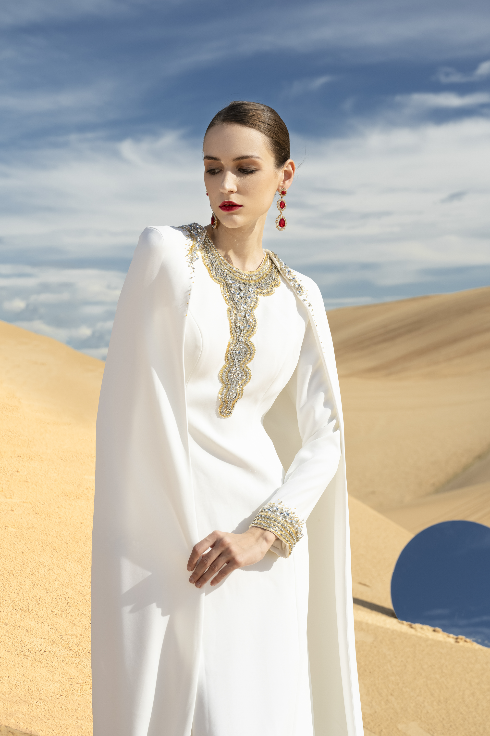 Reverie A-line Long Sleeved Velvet Satin Maxi Set