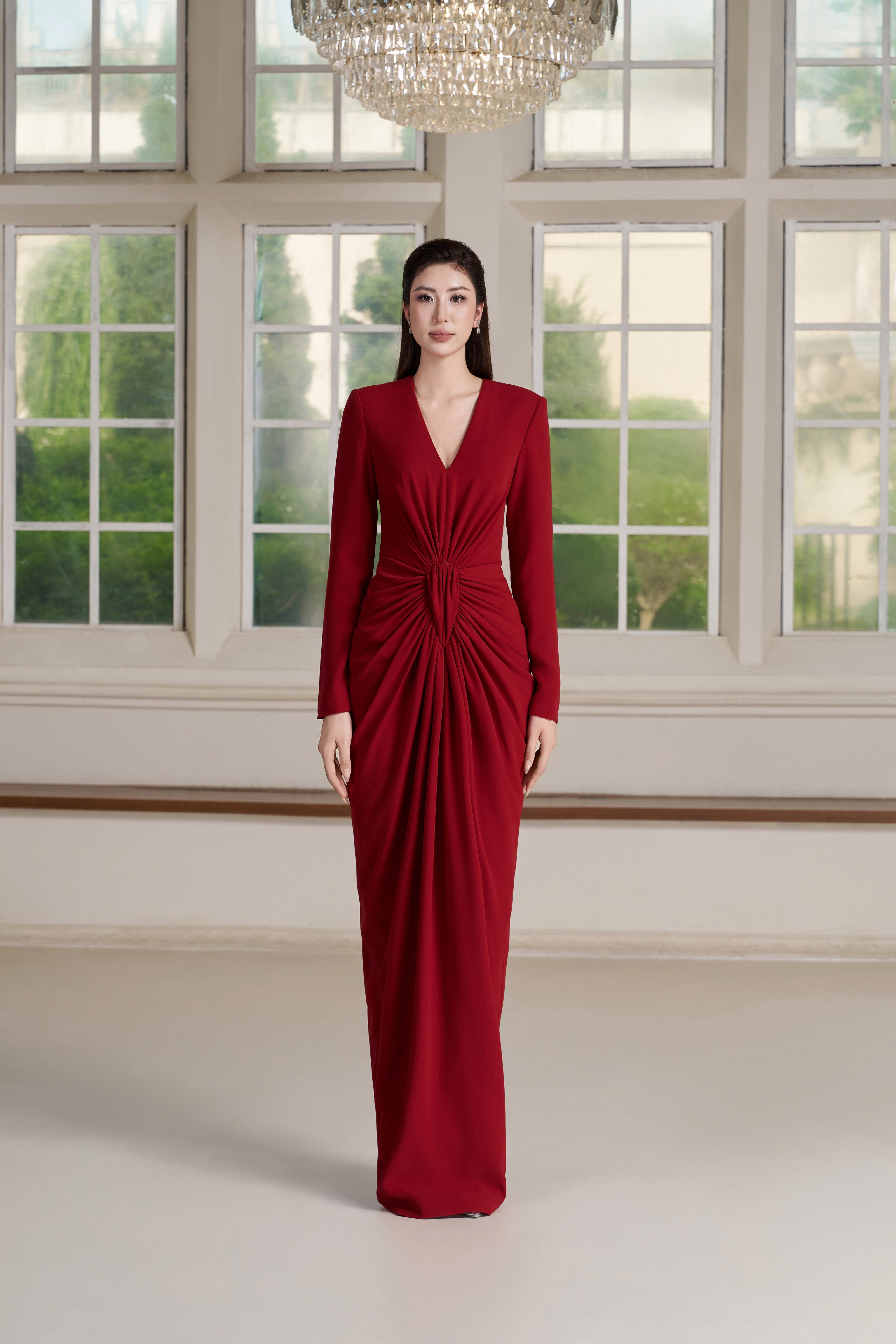 Rhea Dress – Bordeaux Maxi Dress