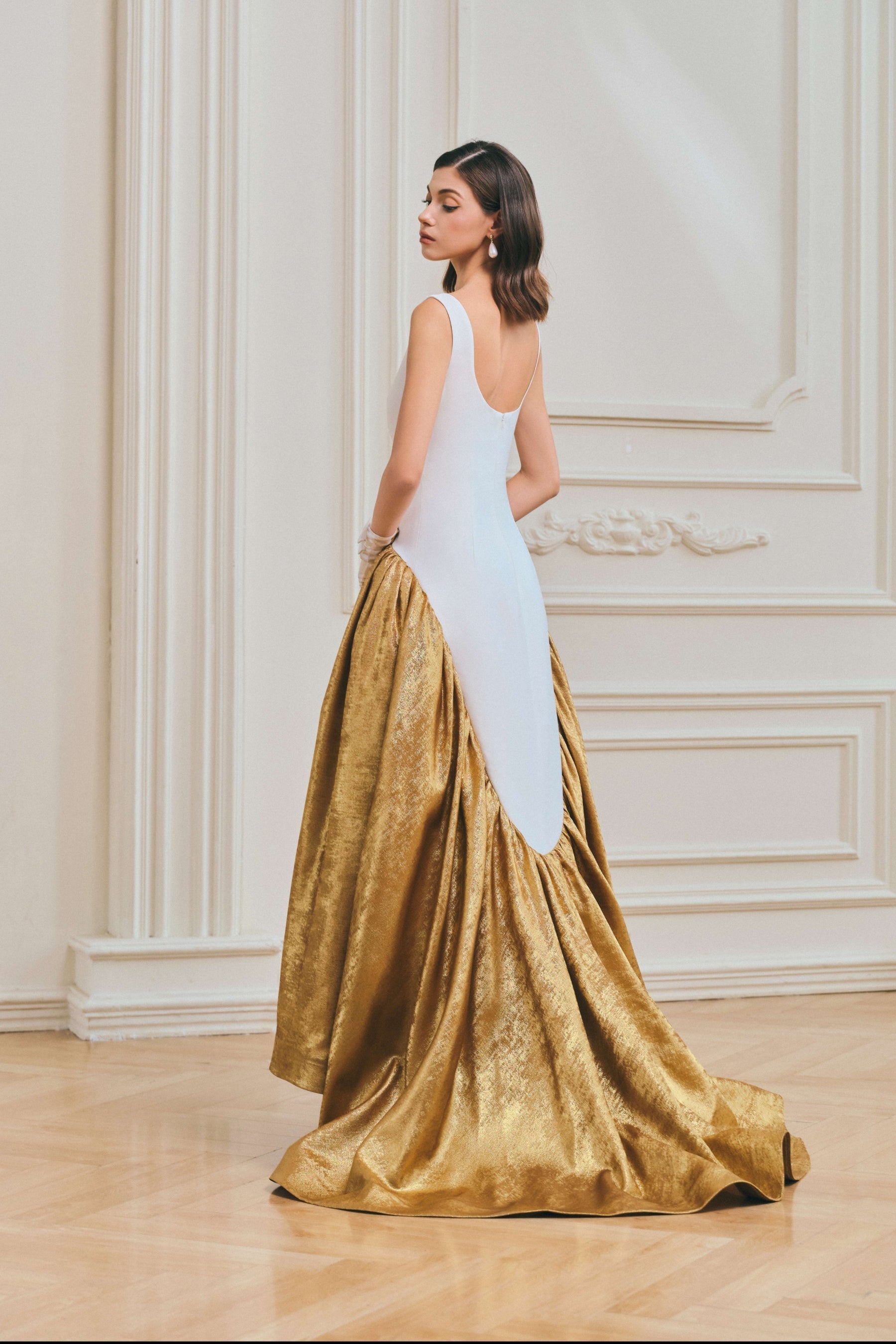Riley Bateau Neck Evening Gown