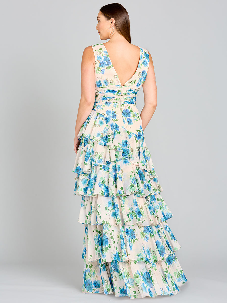 Ruffle Skirt Print Dress - OUTLET 29249