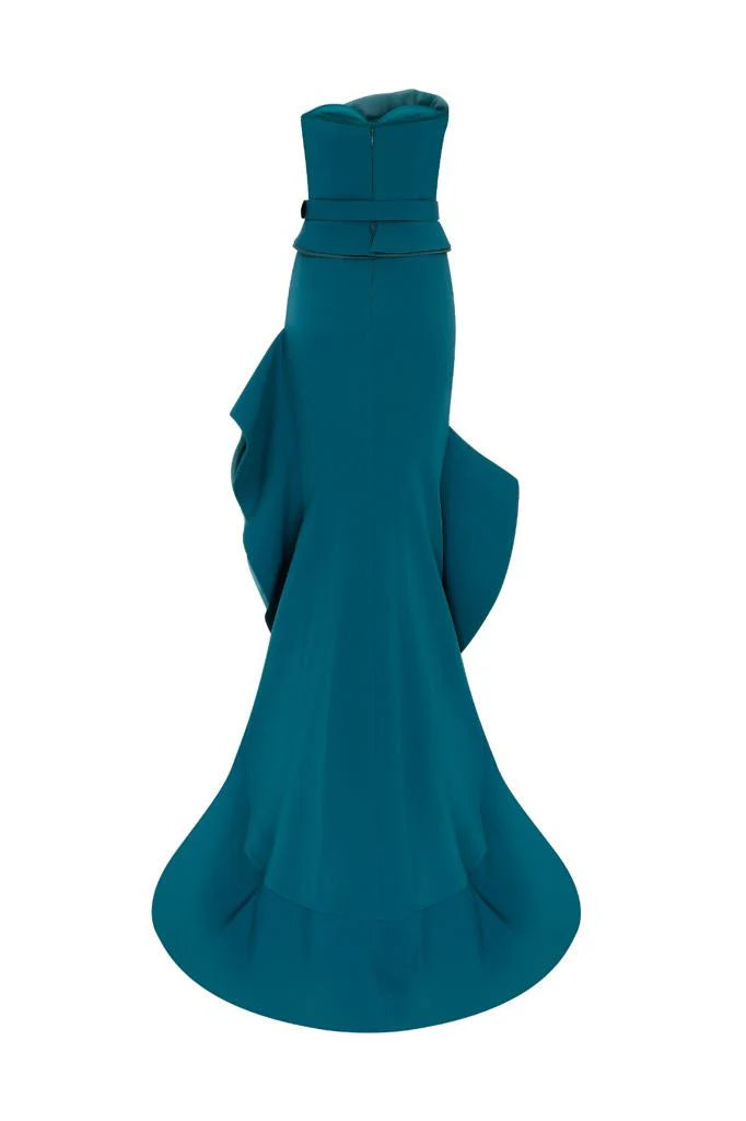 Ruffled Mermaid Evening Gown 2755