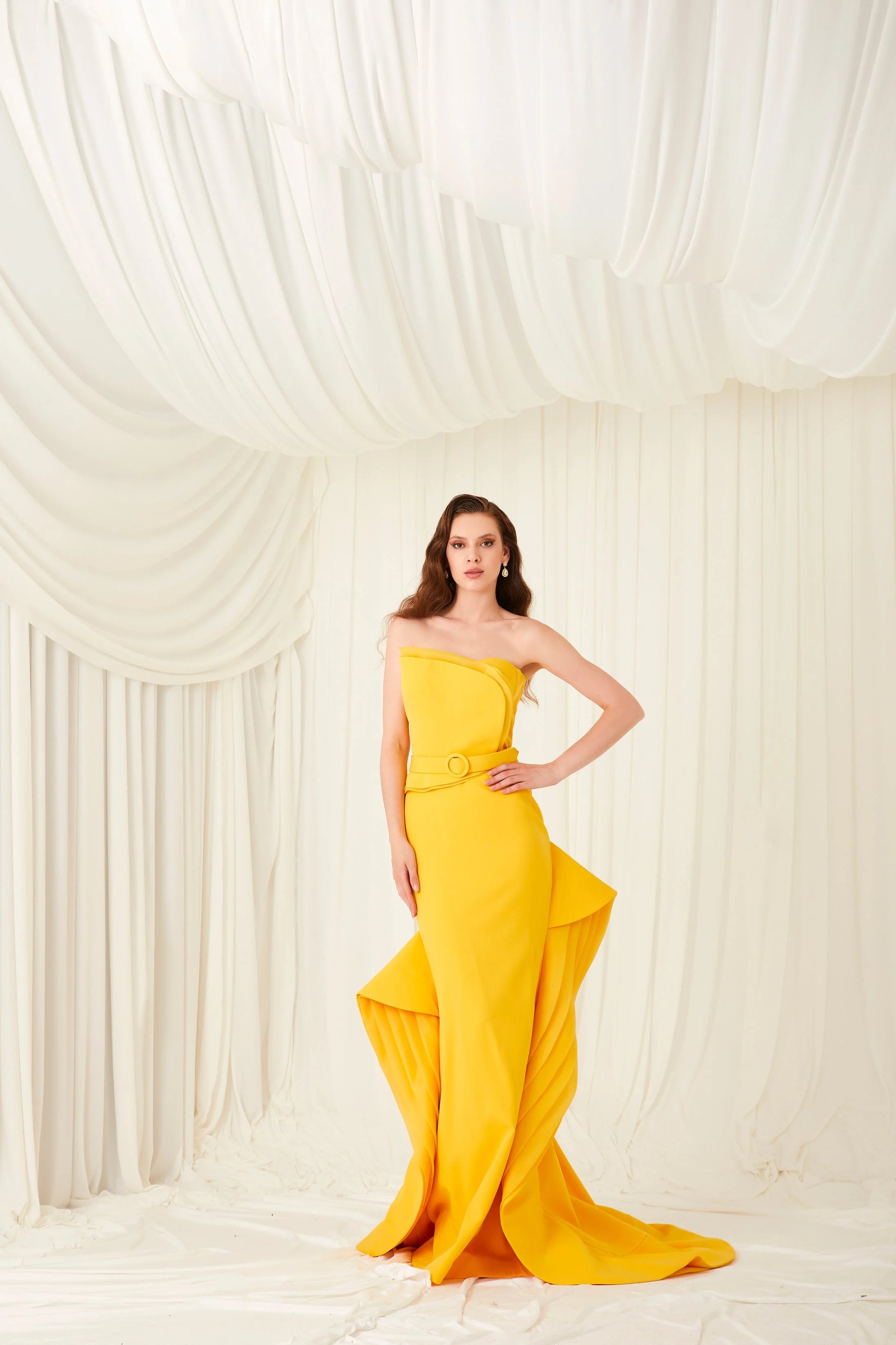 Ruffled Mermaid Evening Gown 2755