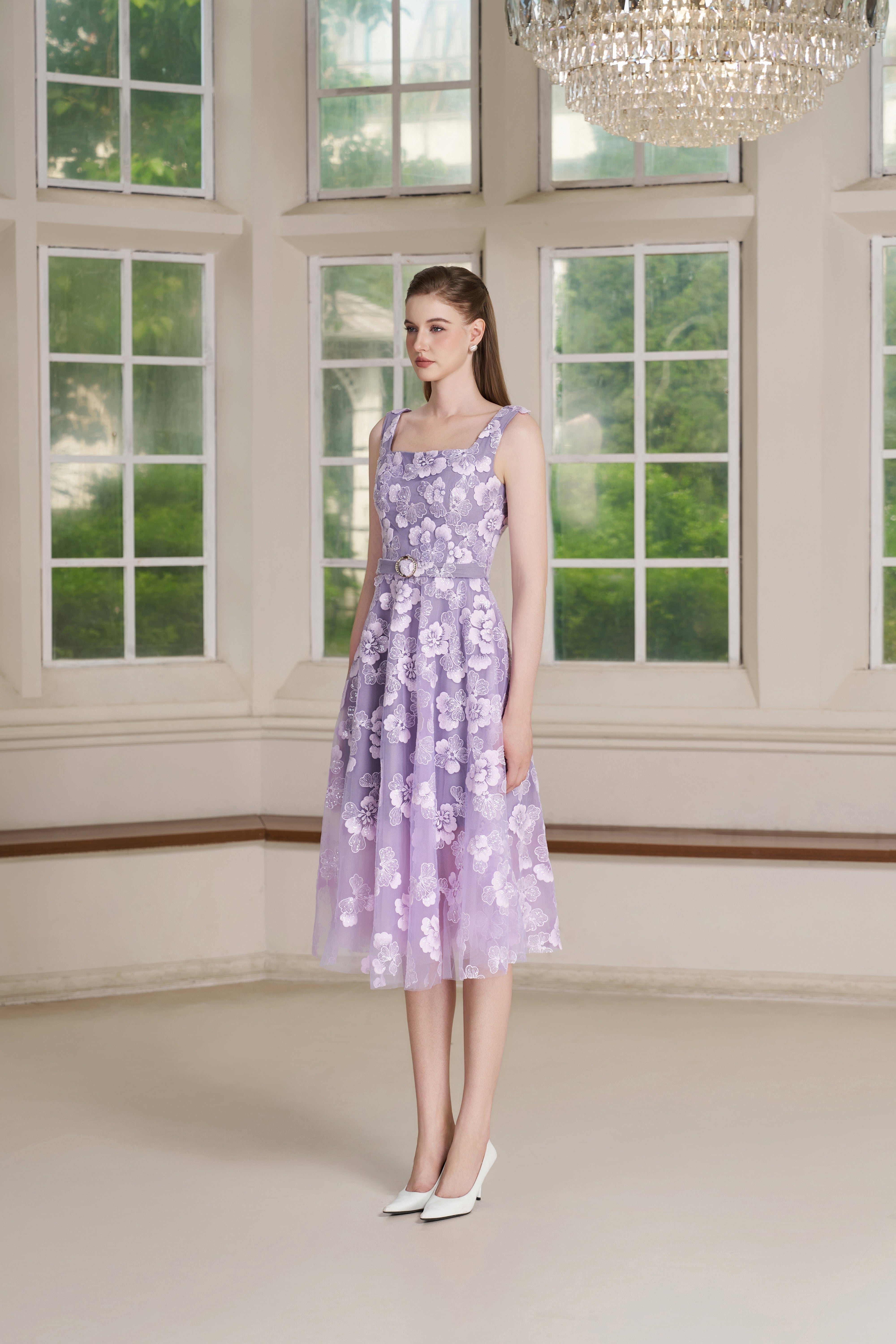 Ryn Dress – Purple Impression Midi Dress