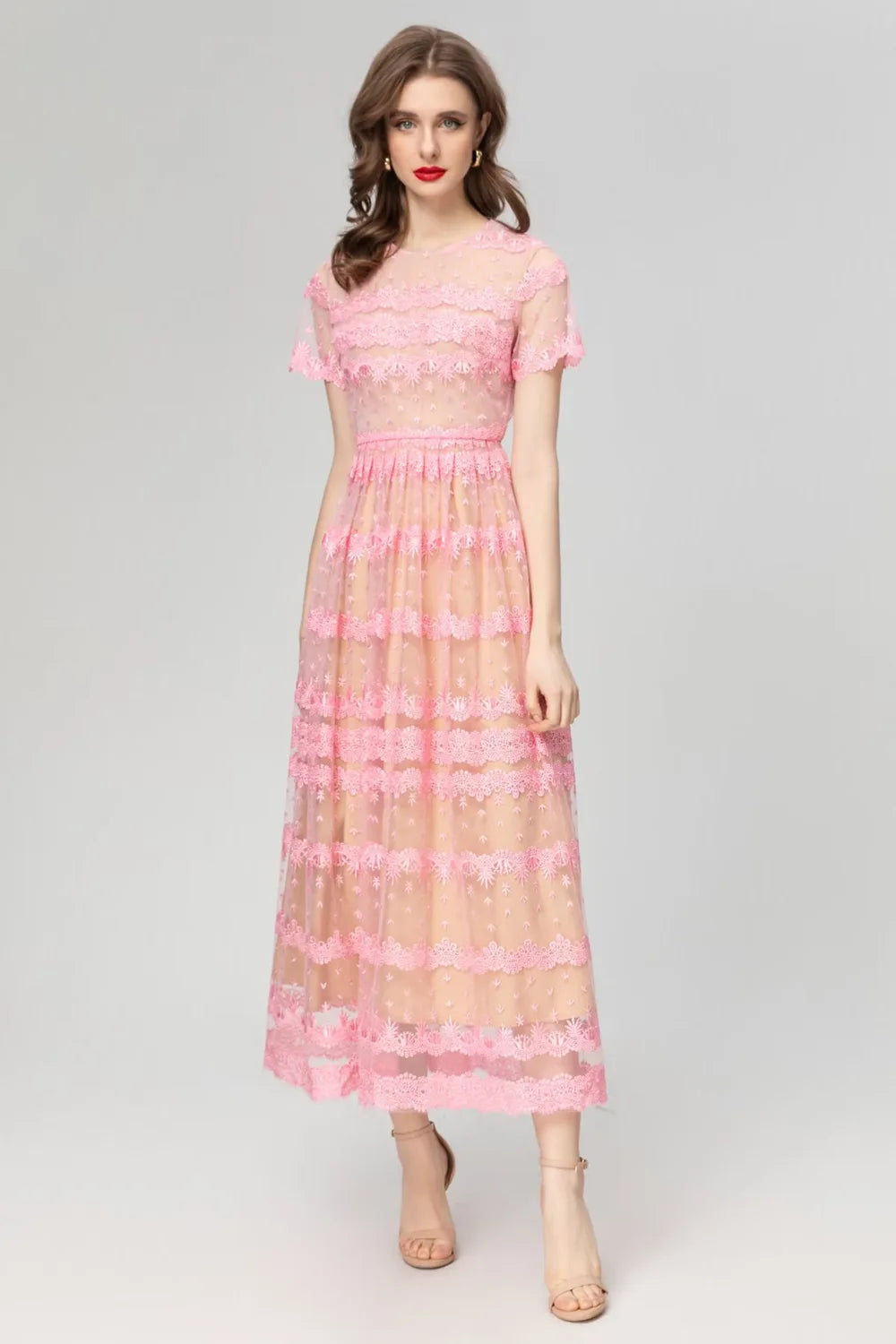 DRESS STYLE - SY648-maxi dress-onlinemarkat-pink-XS - US 2-onlinemarkat