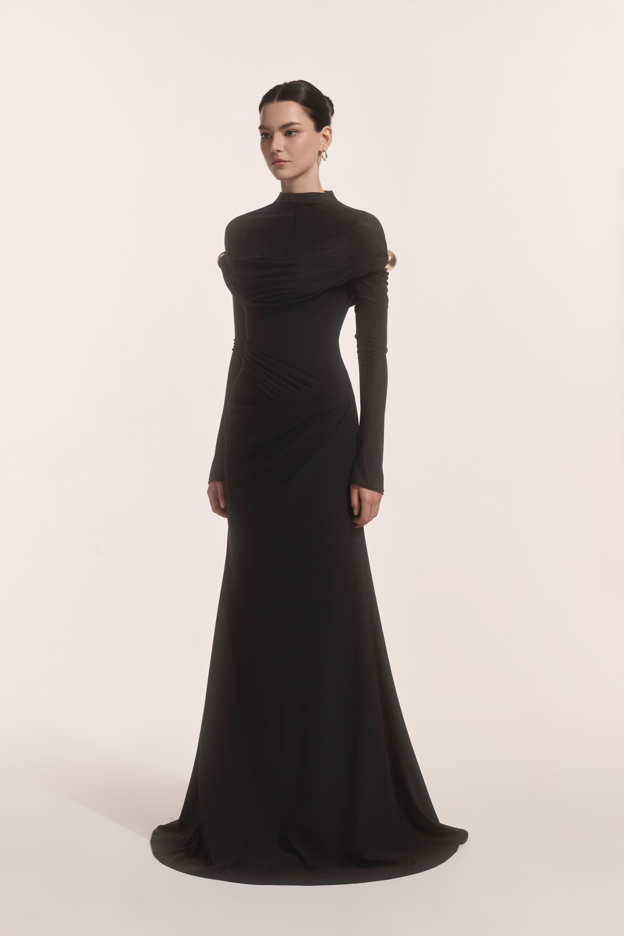 Selene Metal Twist Dress in Black VL10019