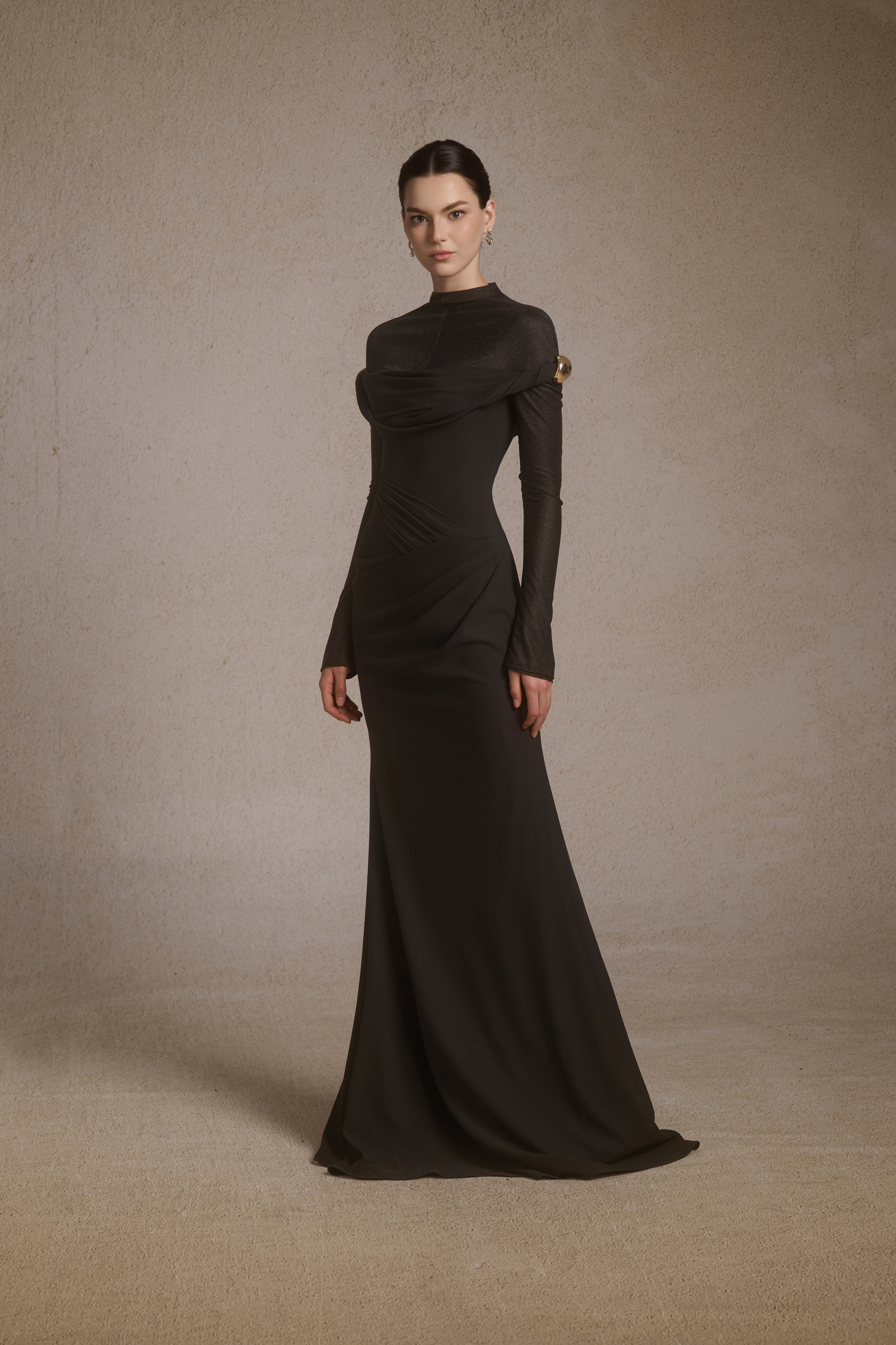 Selene Metal Twist Dress in Black VL10019