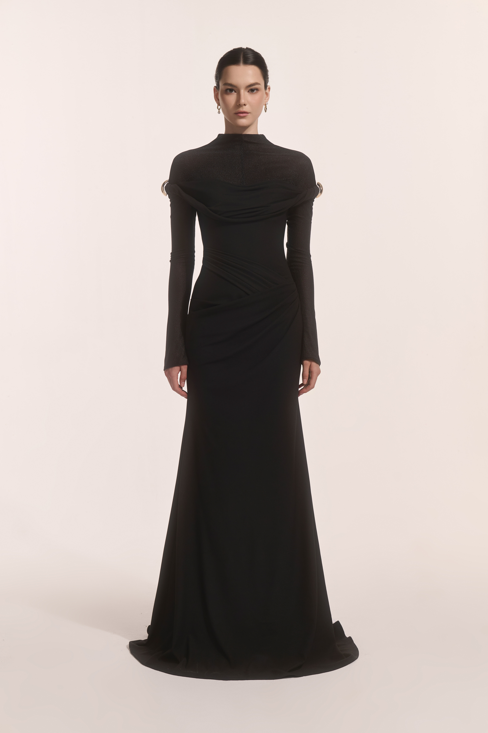 Selene Metal Twist Dress in Black VL10019