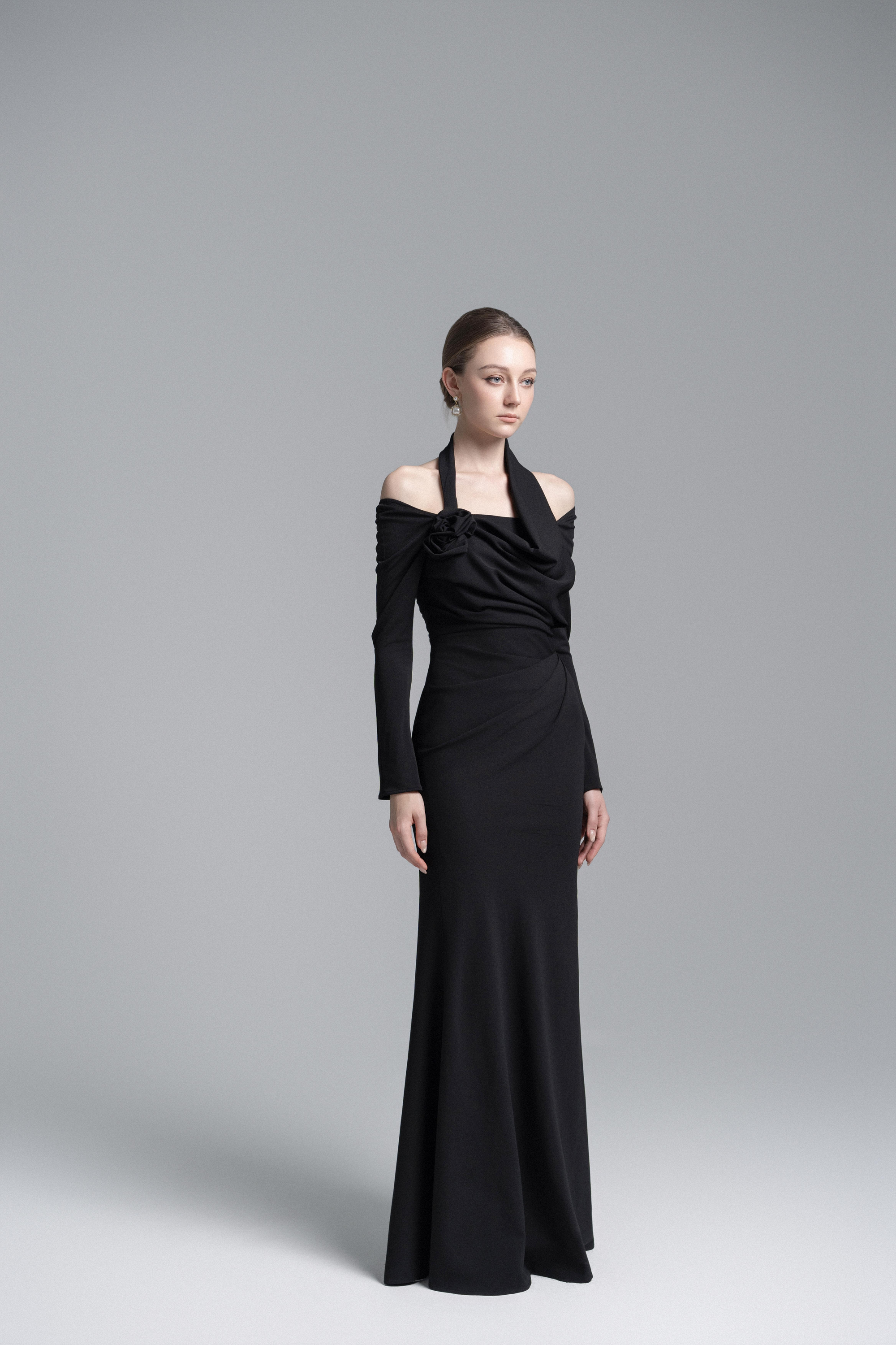 Seraphine Draped Floral Accent Dress