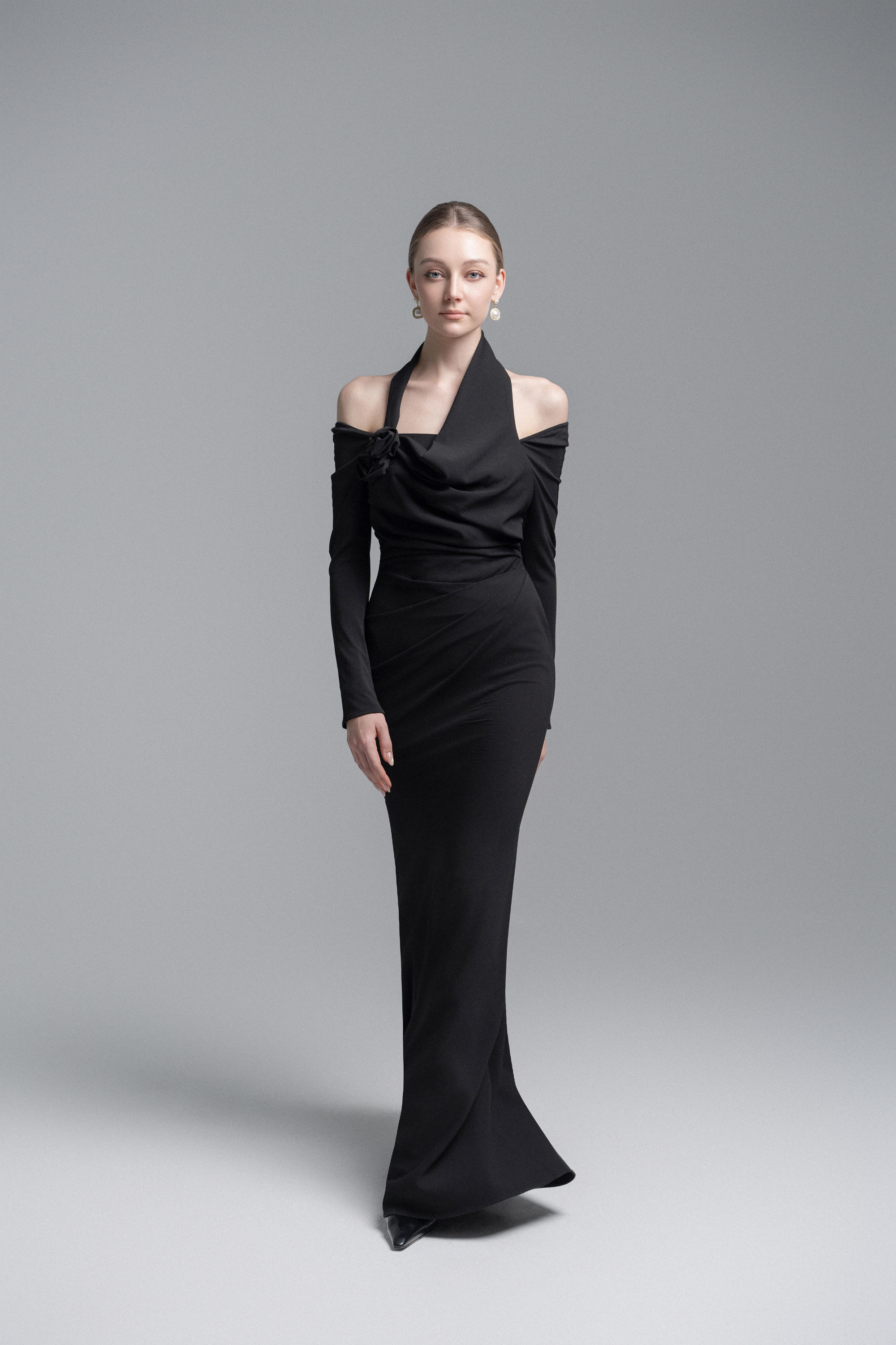 Seraphine Draped Floral Accent Dress