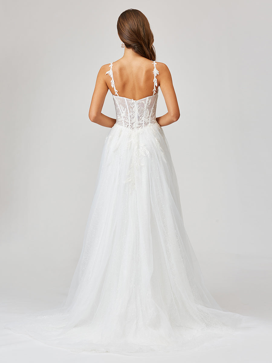 Sheer Bodice Lace Bridal Ballgown with Sweetheart Neckline 51042