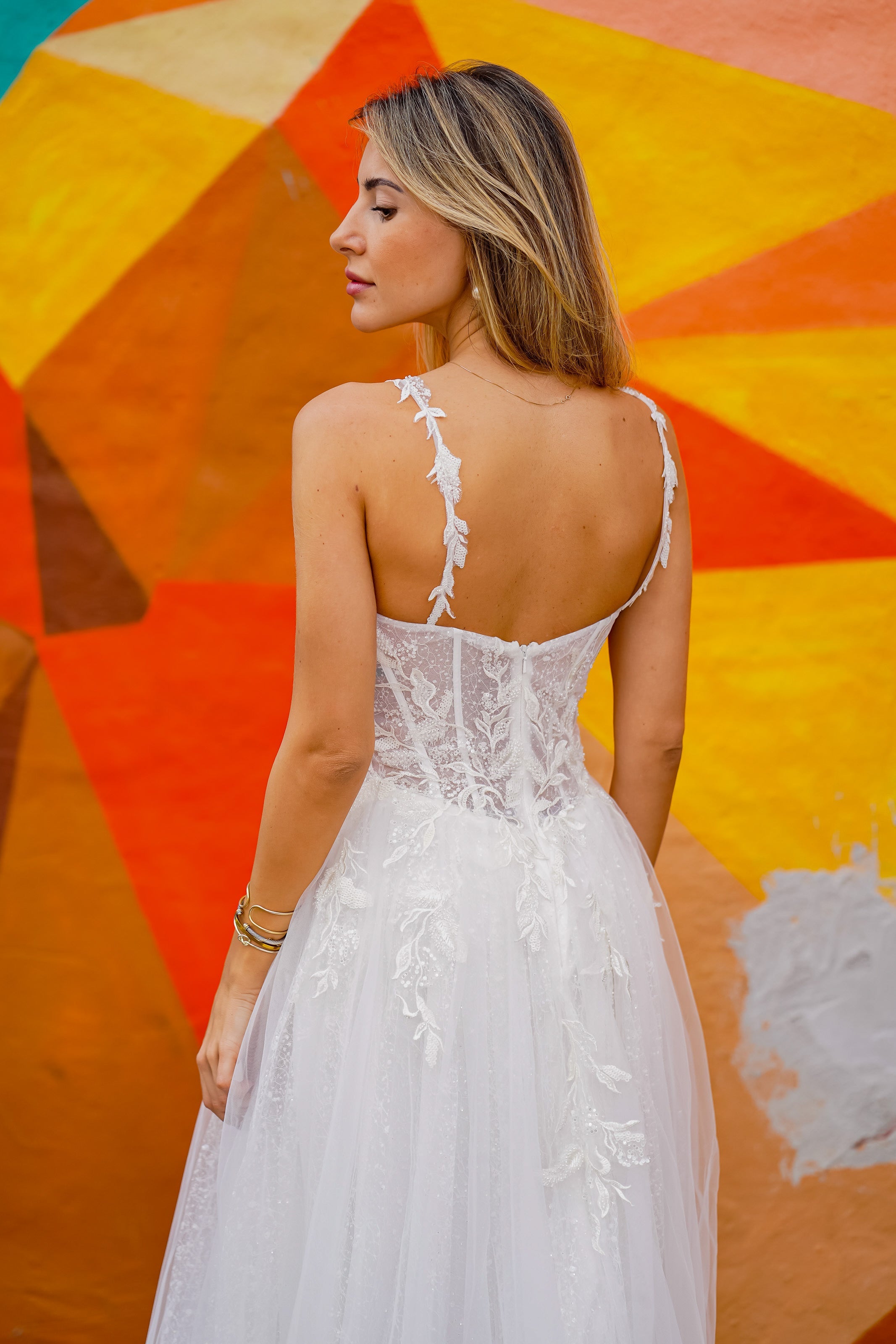 Sheer Bodice Lace Bridal Ballgown with Sweetheart Neckline 51042