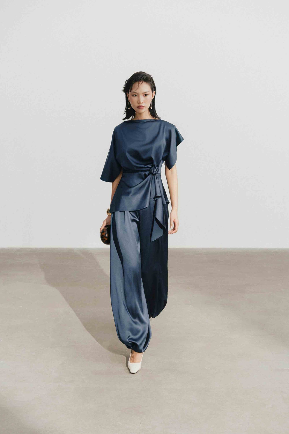 Silk Asymmetric Peplum Set Design
