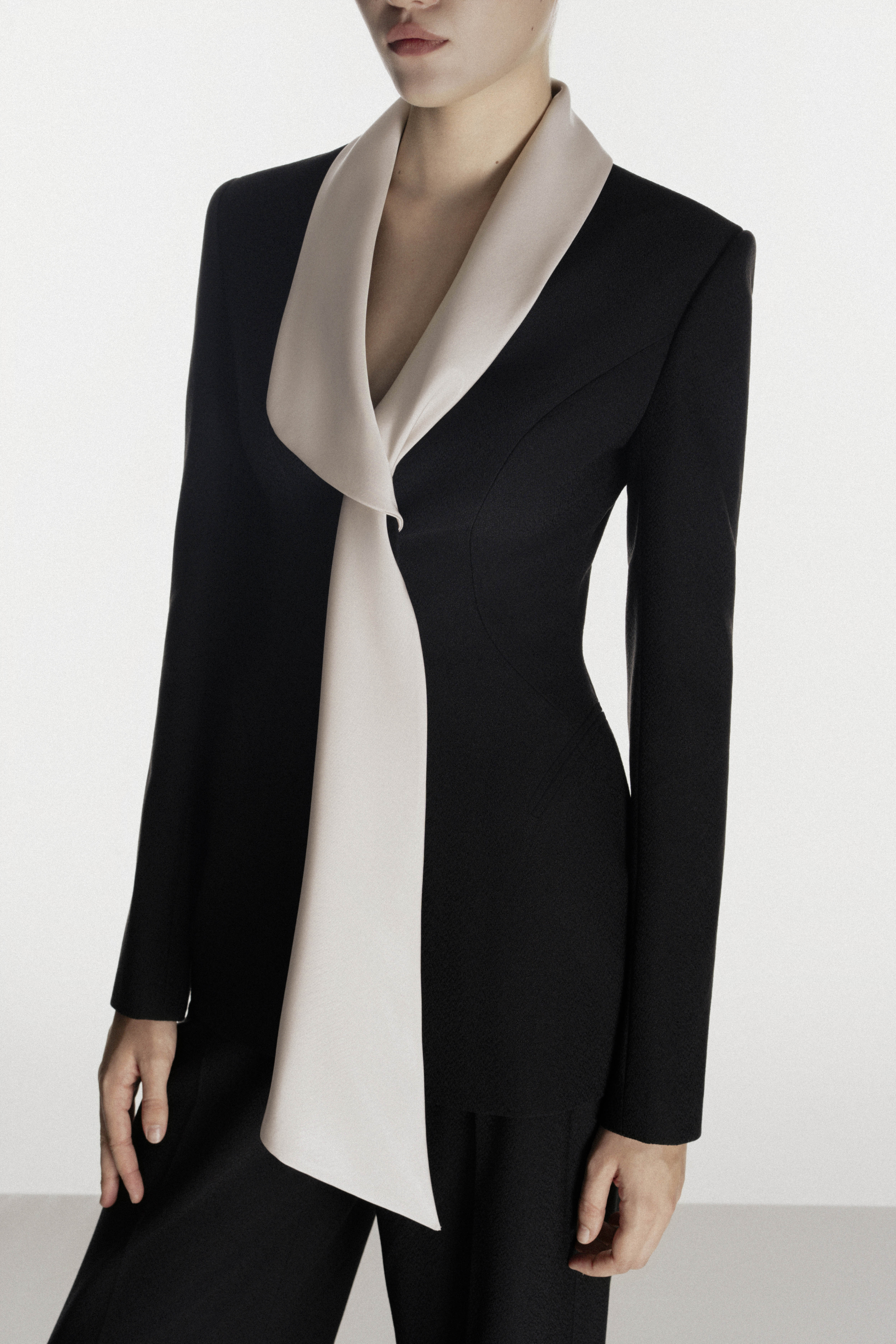 Silk-Scarf Lapel Tailored Vest
