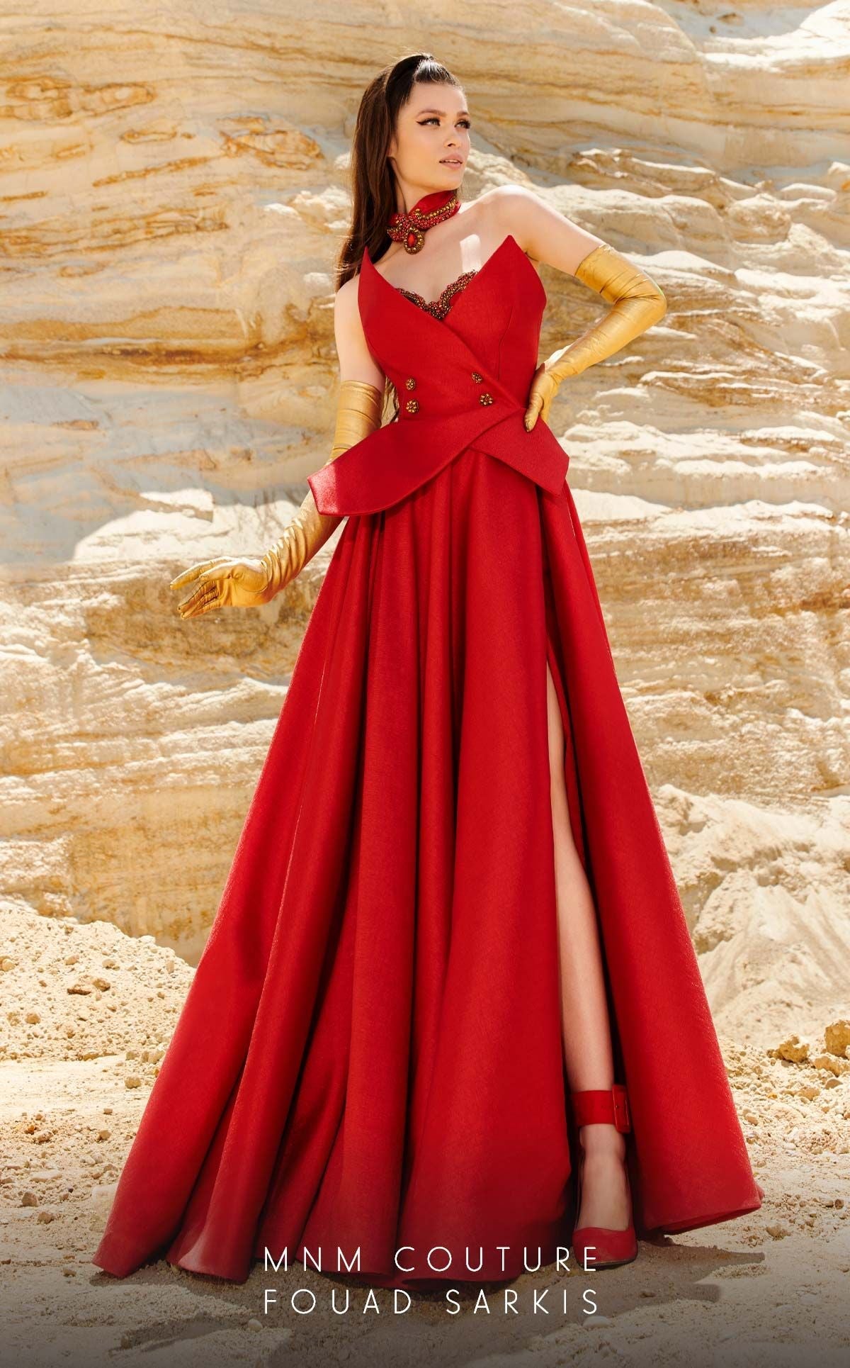 Fouad Sarkis 2767 Elegant Couture Evening Gown Fouad Sarkis 2767 Elegant Couture Evening Gown