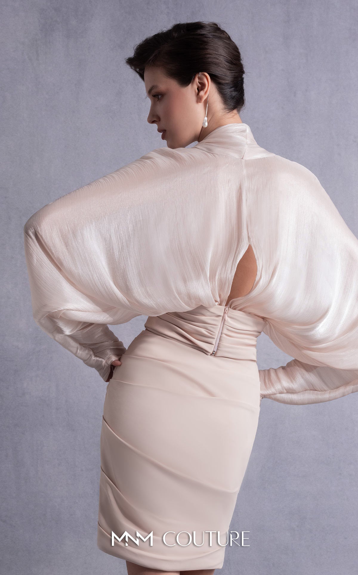 Style GOS2505 Shimmering Crepe Georgette Top Sleek Fitted Crepe Skirt
