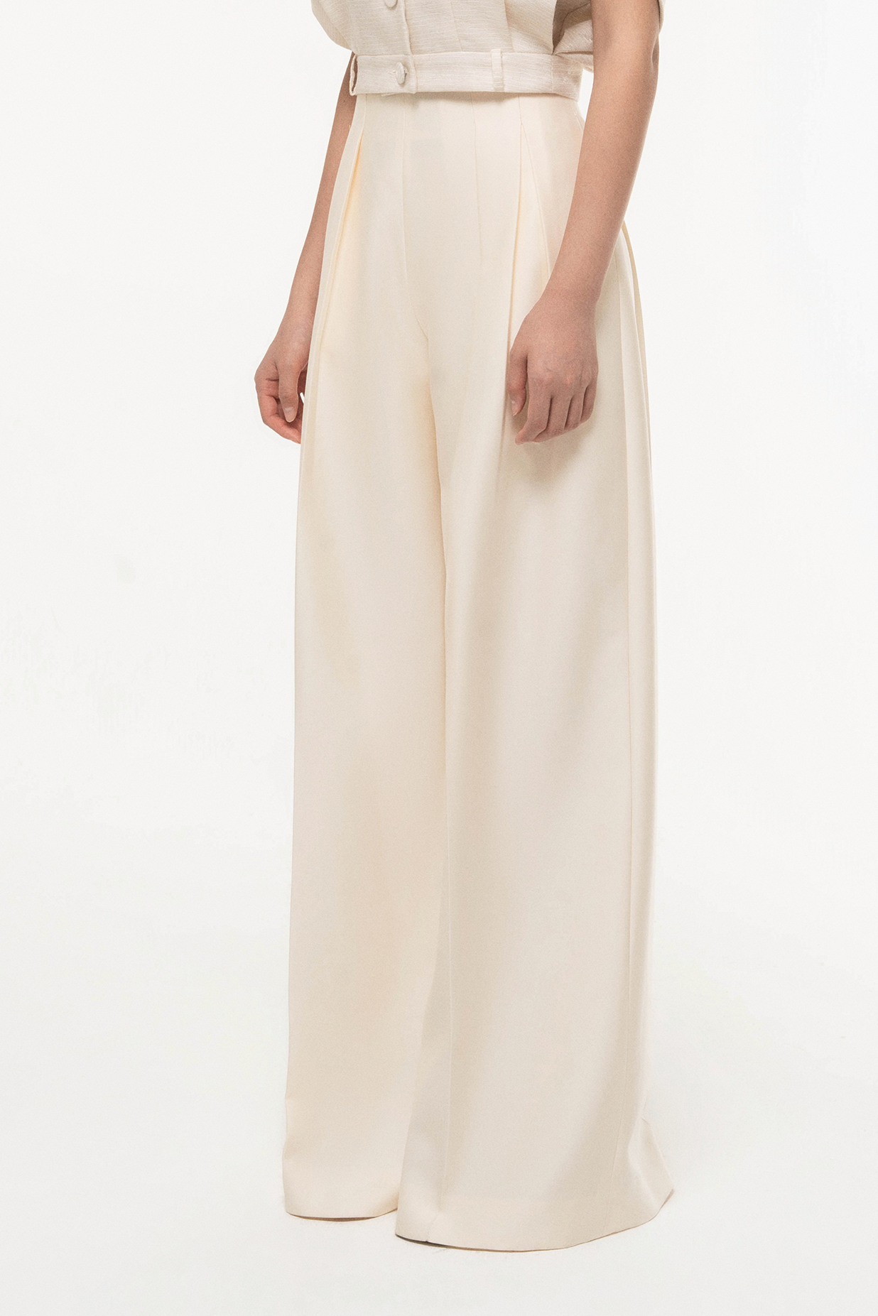 Taffeta Wide-Leg Pants