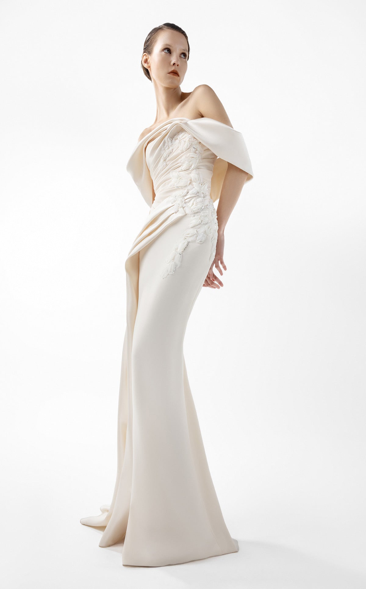 Temptation Cream Dress, with Hand Embroidery G2007
