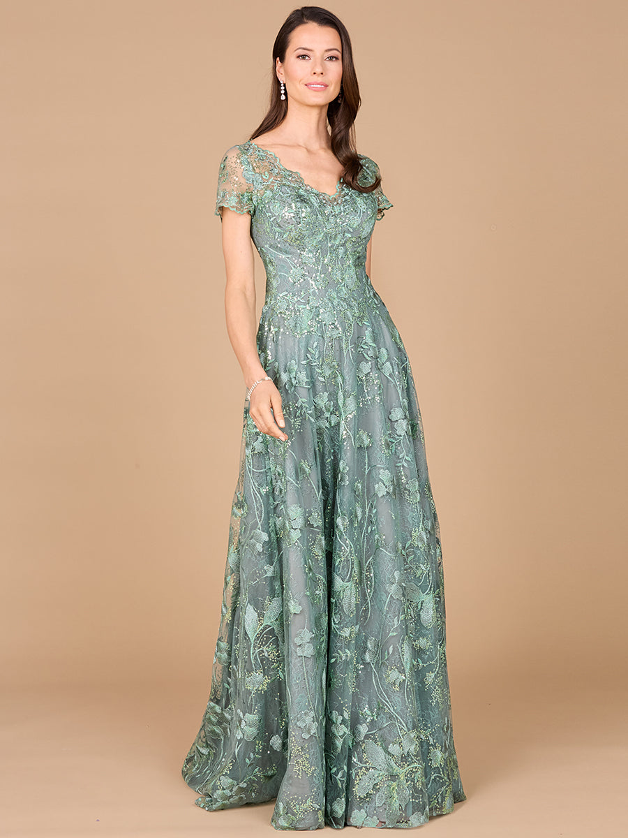 Tonal Lace Ballgown 29017