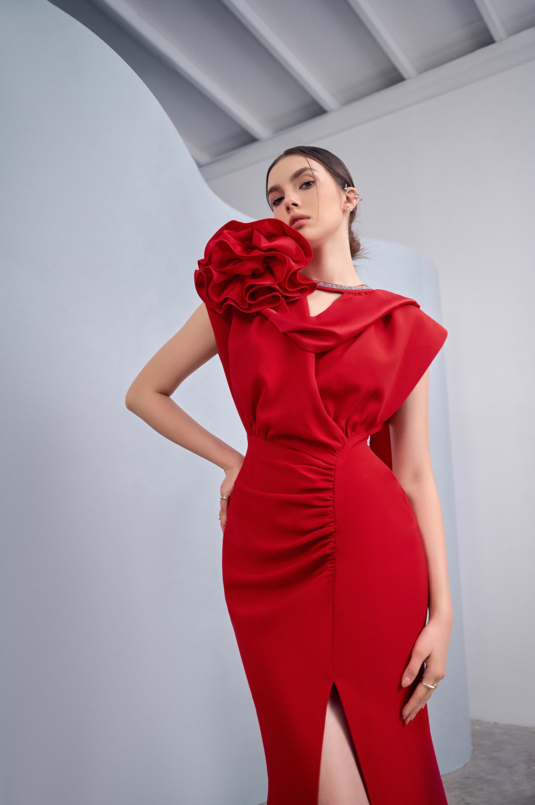 Harmony Asymmetrical Slit Dress VL1011