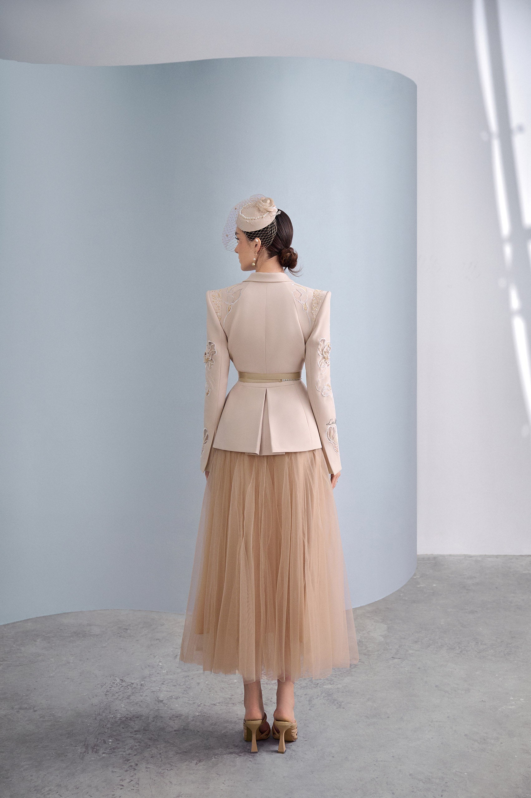 Camel Chiffon Skirt VL1006