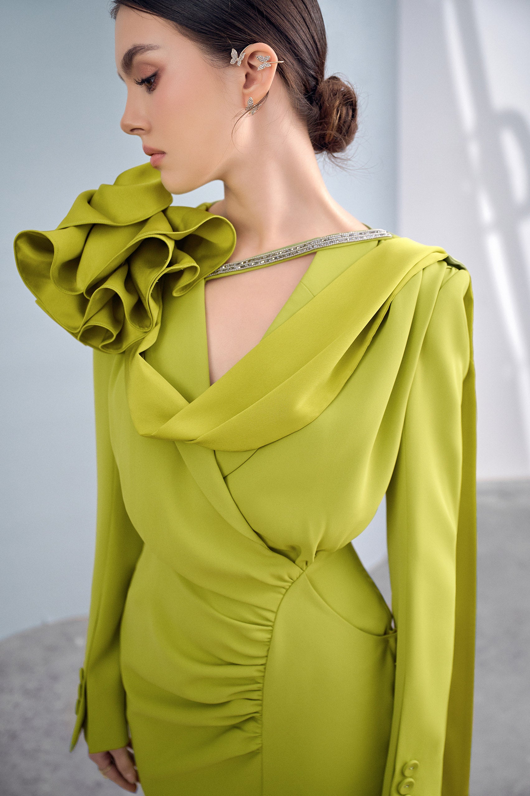 Lilting Fish Tail Slit Dress