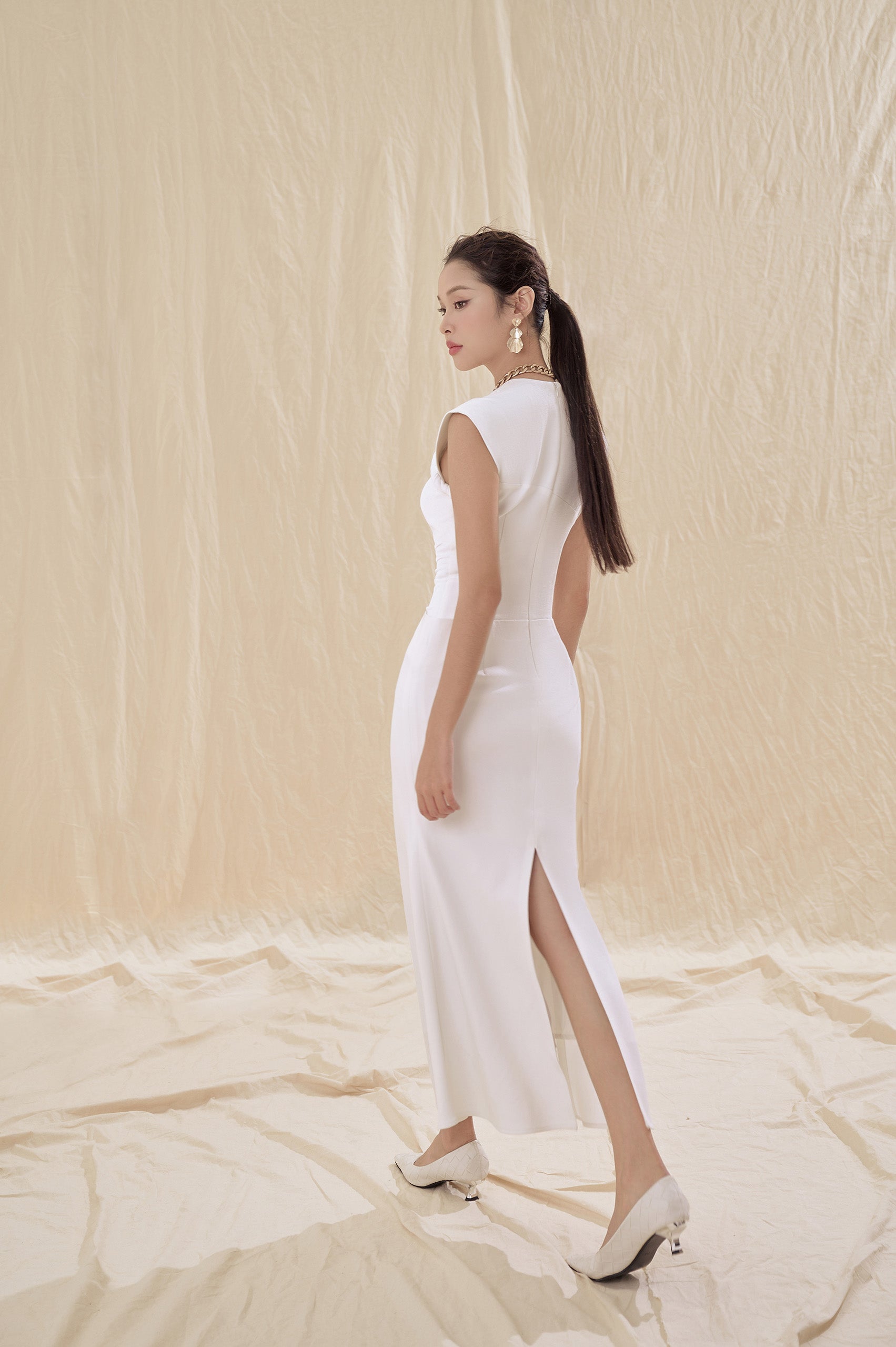 Milana White Twisted Dress