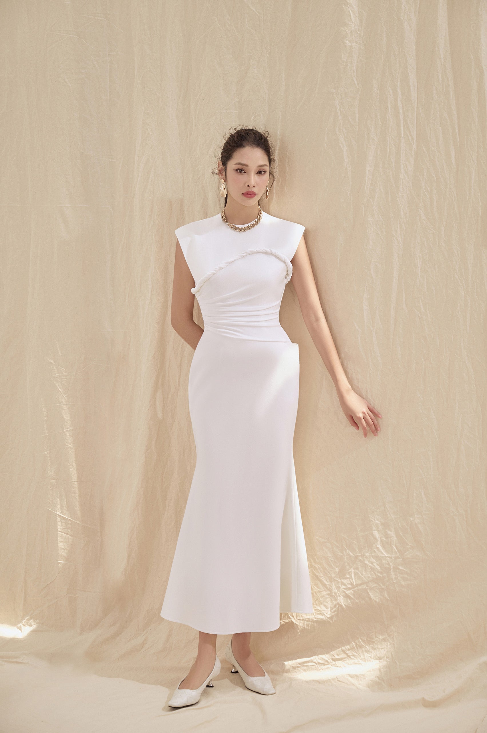 Milana White Twisted Dress