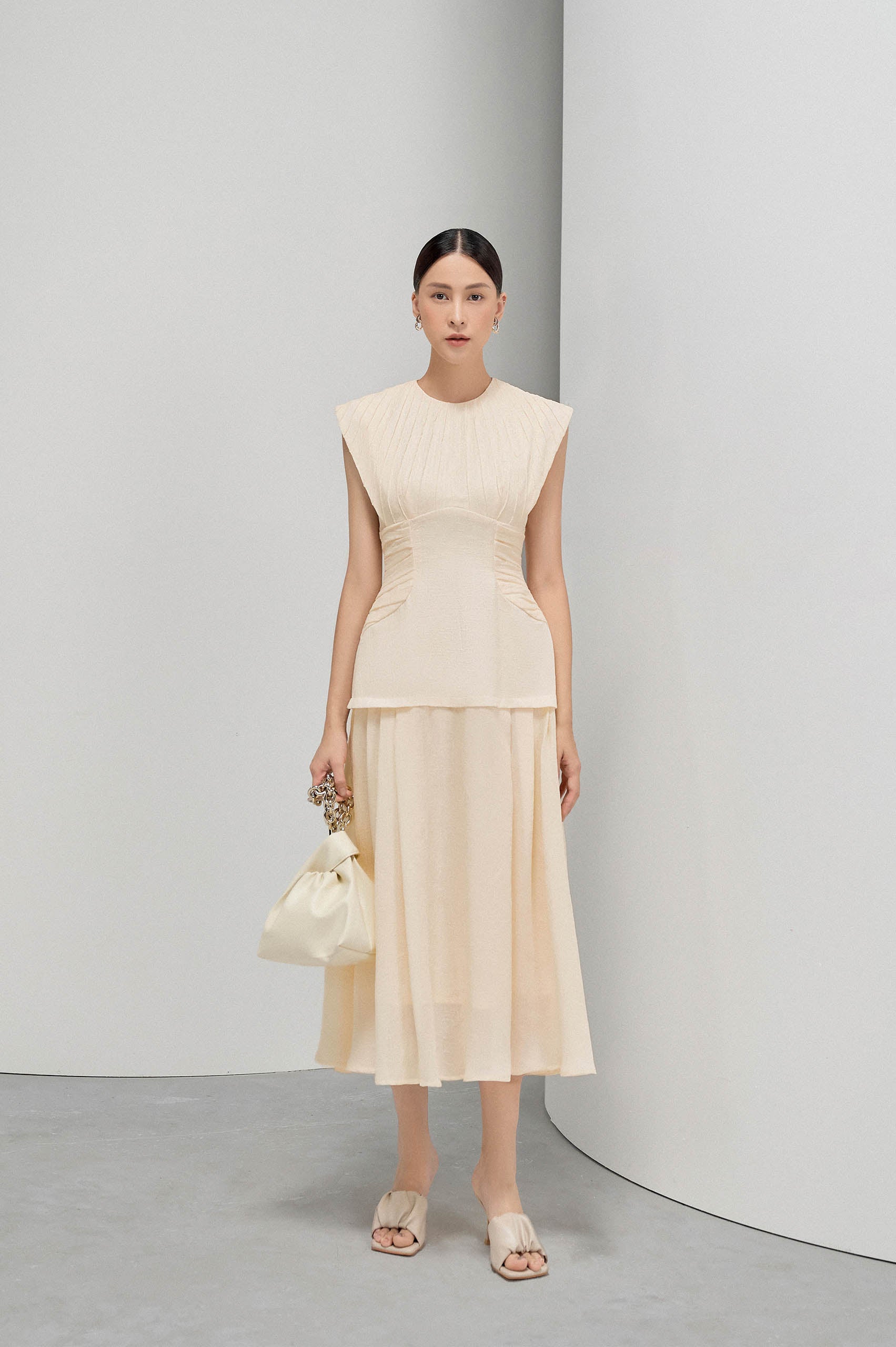 Ice Cream Plated Collar Dress