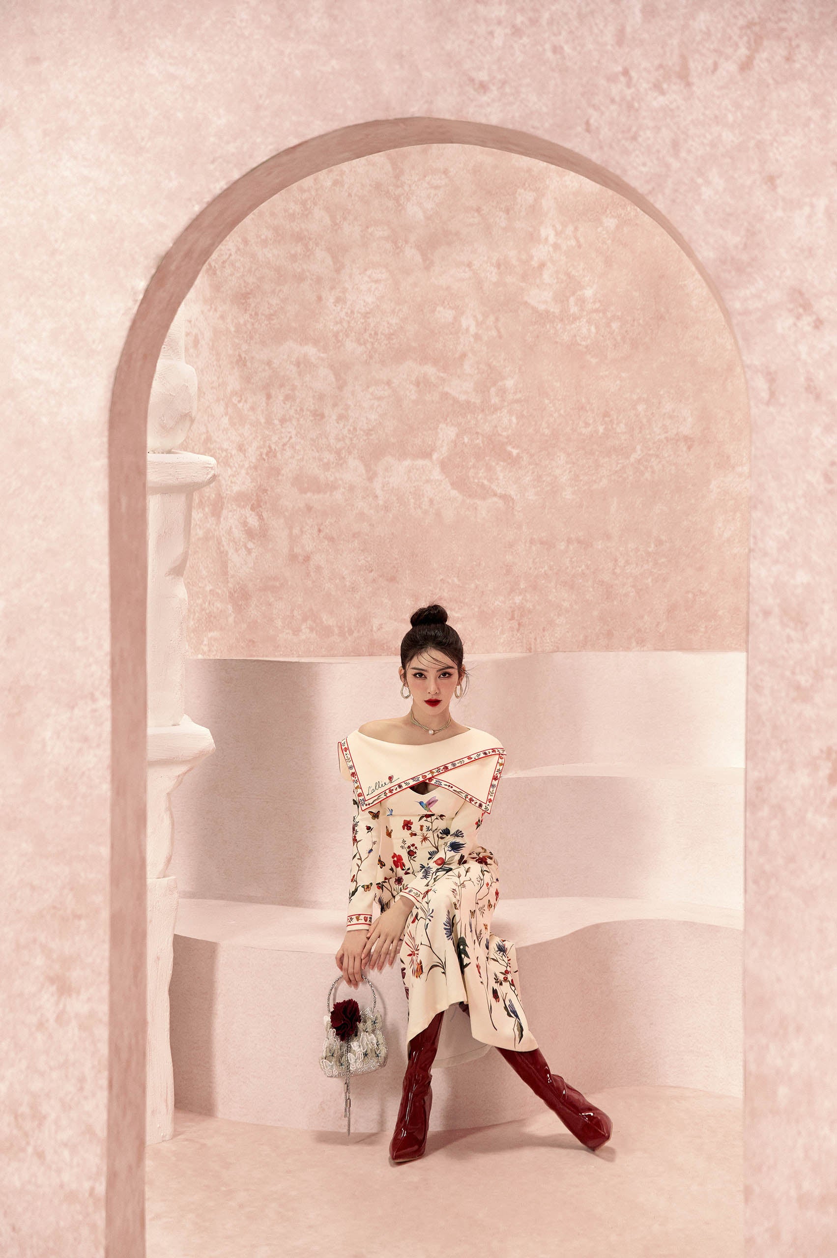 Elegant Letter Flower Dress VL1010