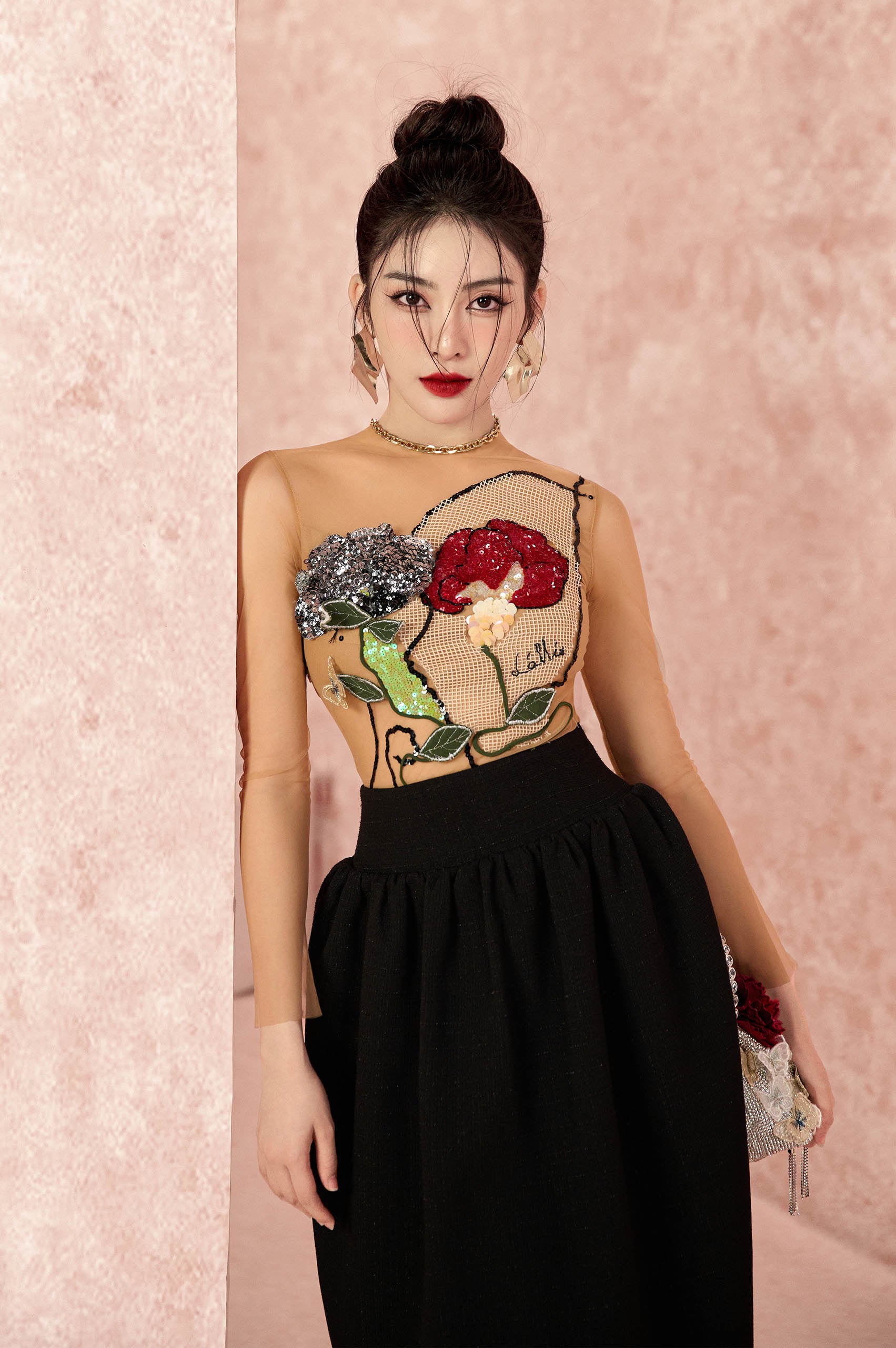 Aroma Floral 3D Mesh Shirt