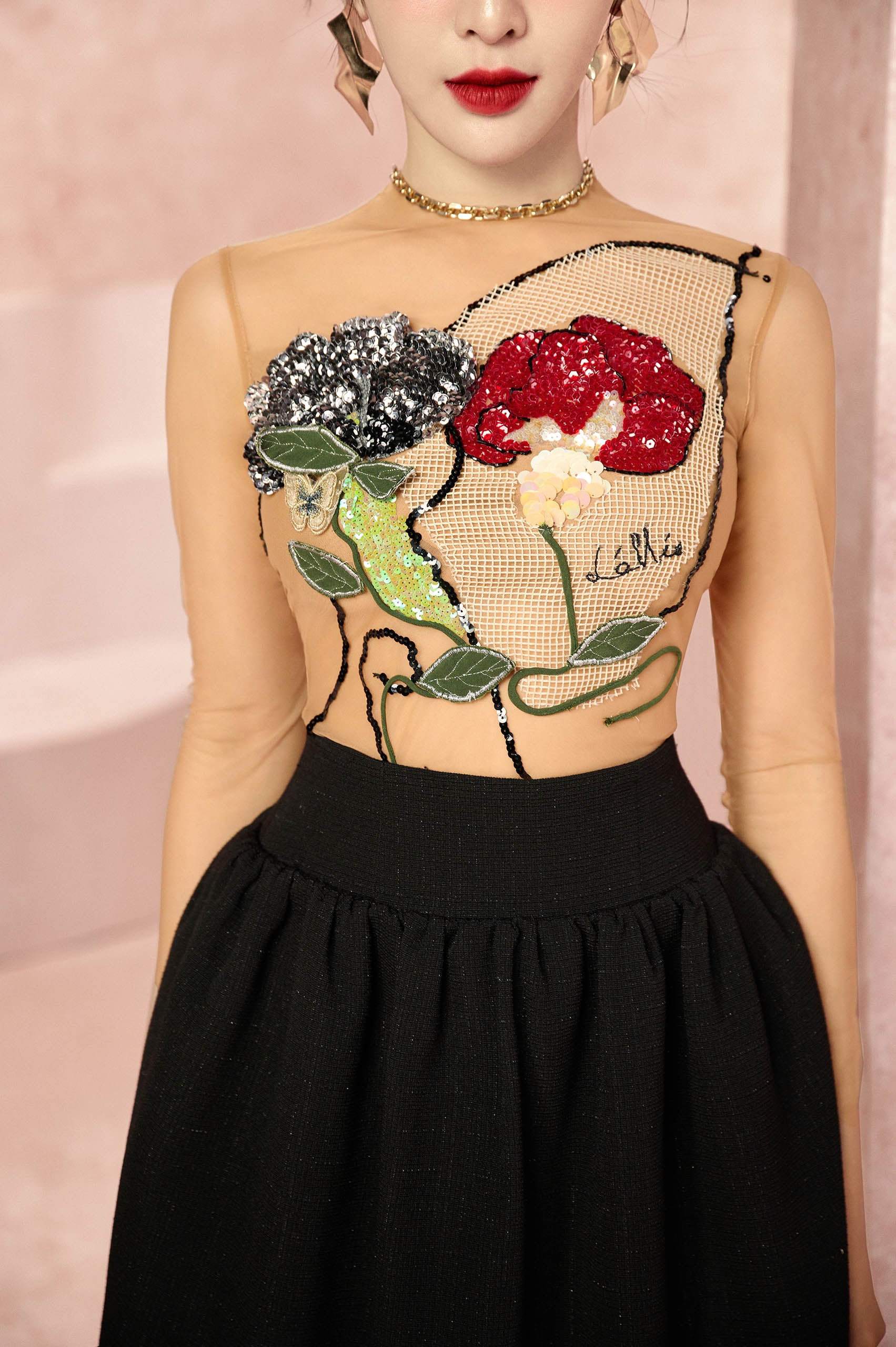 Aroma Floral 3D Mesh Shirt