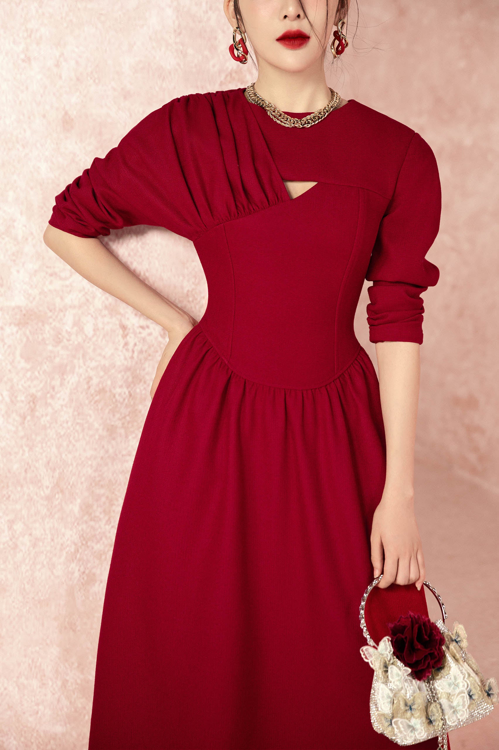 Charming Shoulder Puff Corset Dress