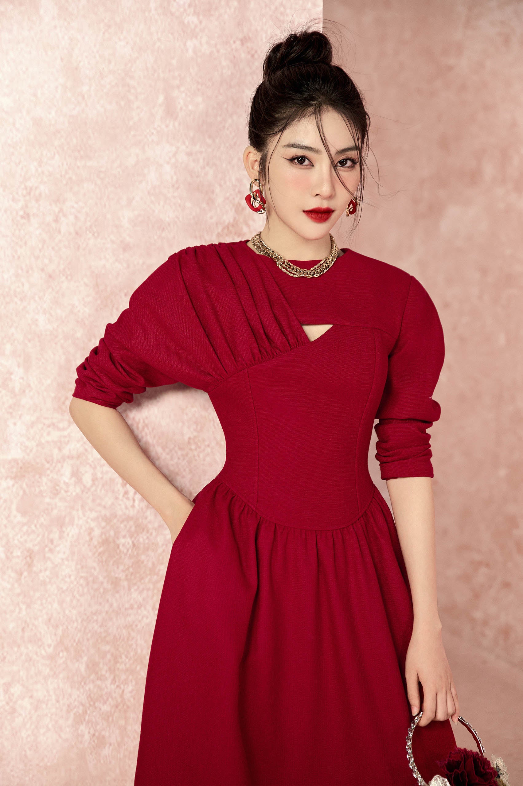 Charming Shoulder Puff Corset Dress