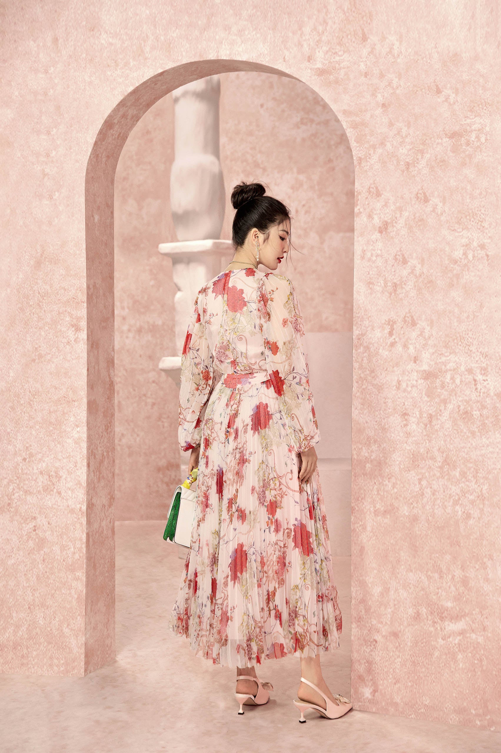 Abloom Pleated Maxi Dress