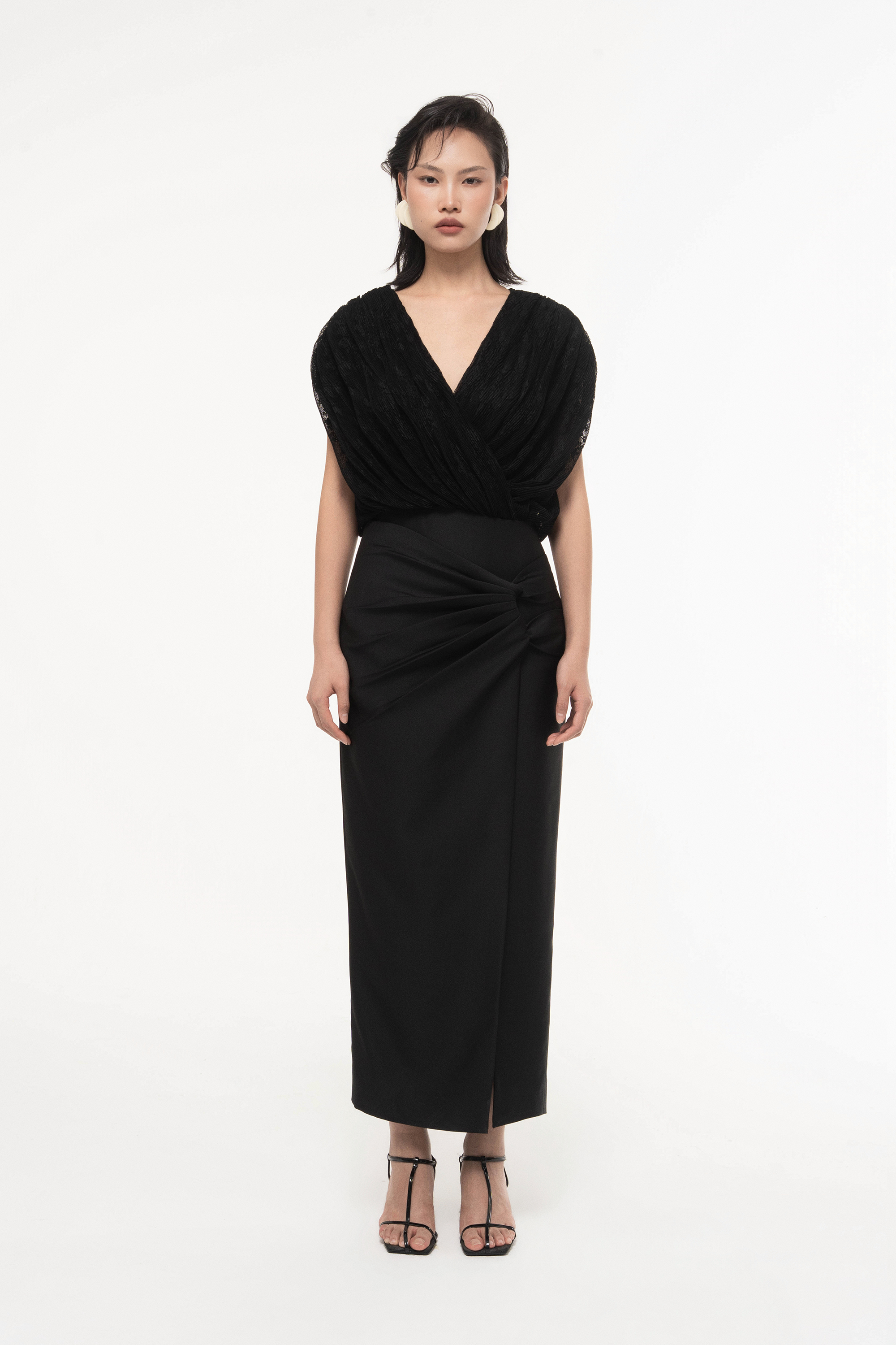 V-Neck Lace Pencil Dress