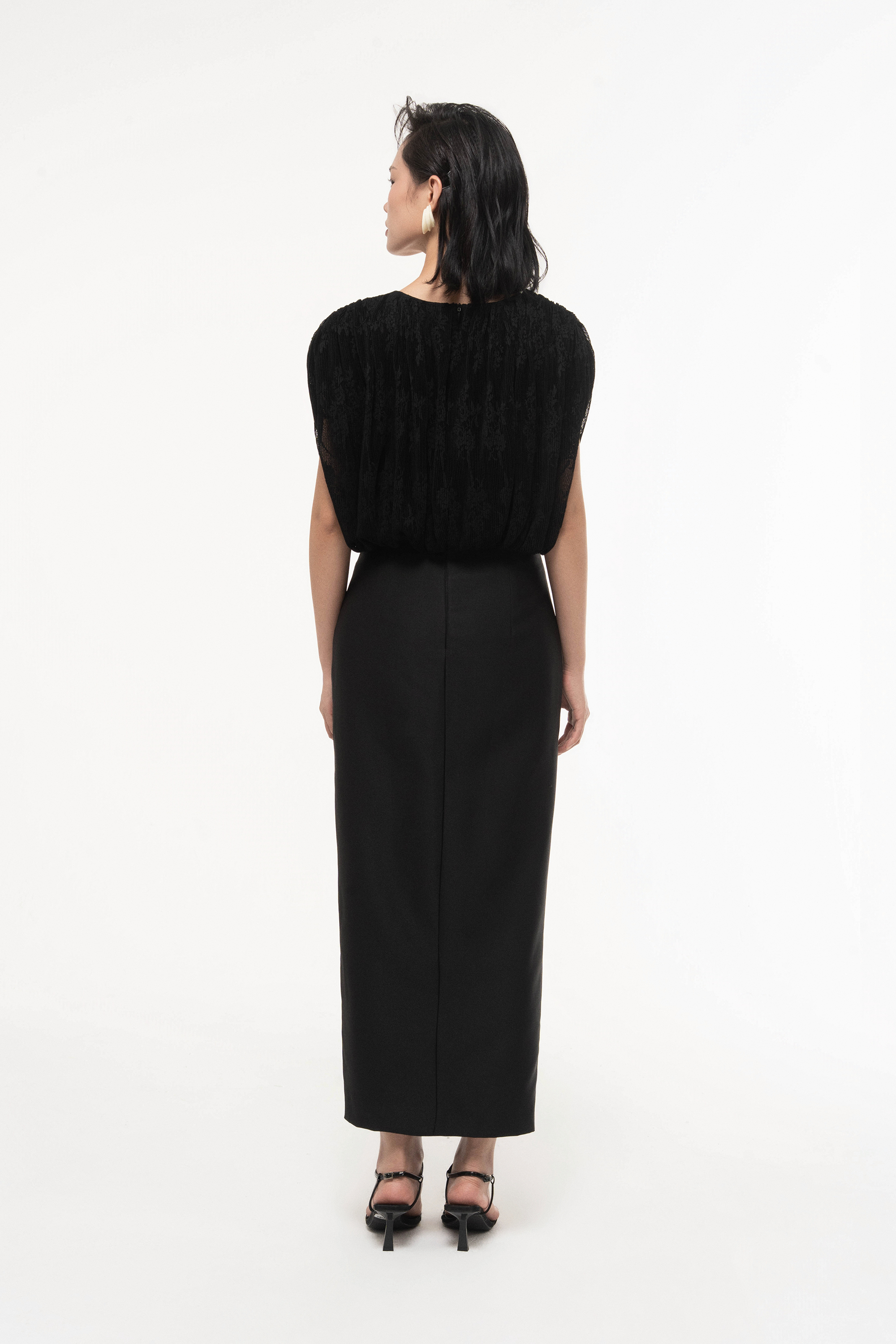 V-Neck Lace Pencil Dress