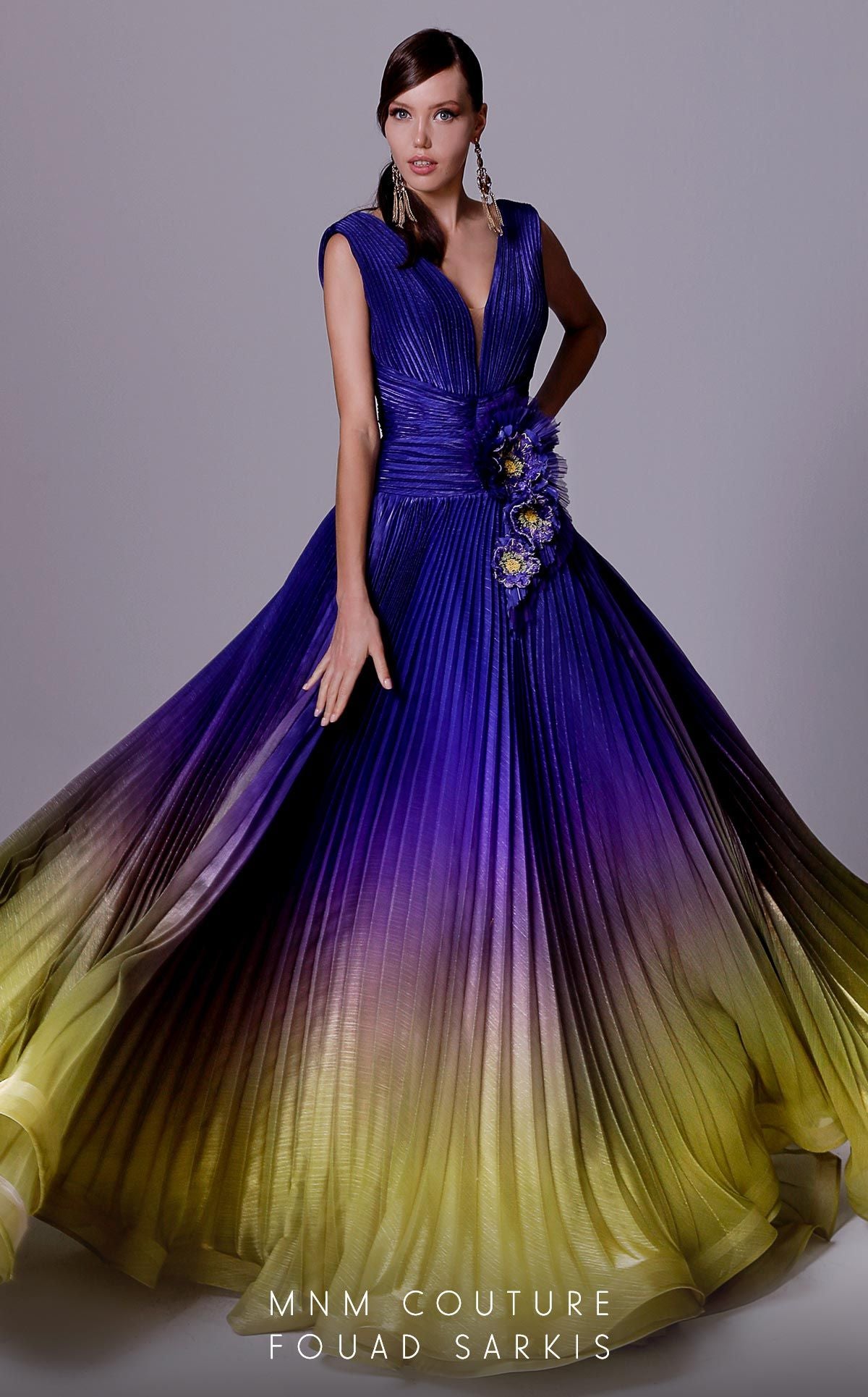 V-Neck Pleated Prom Gown 2708