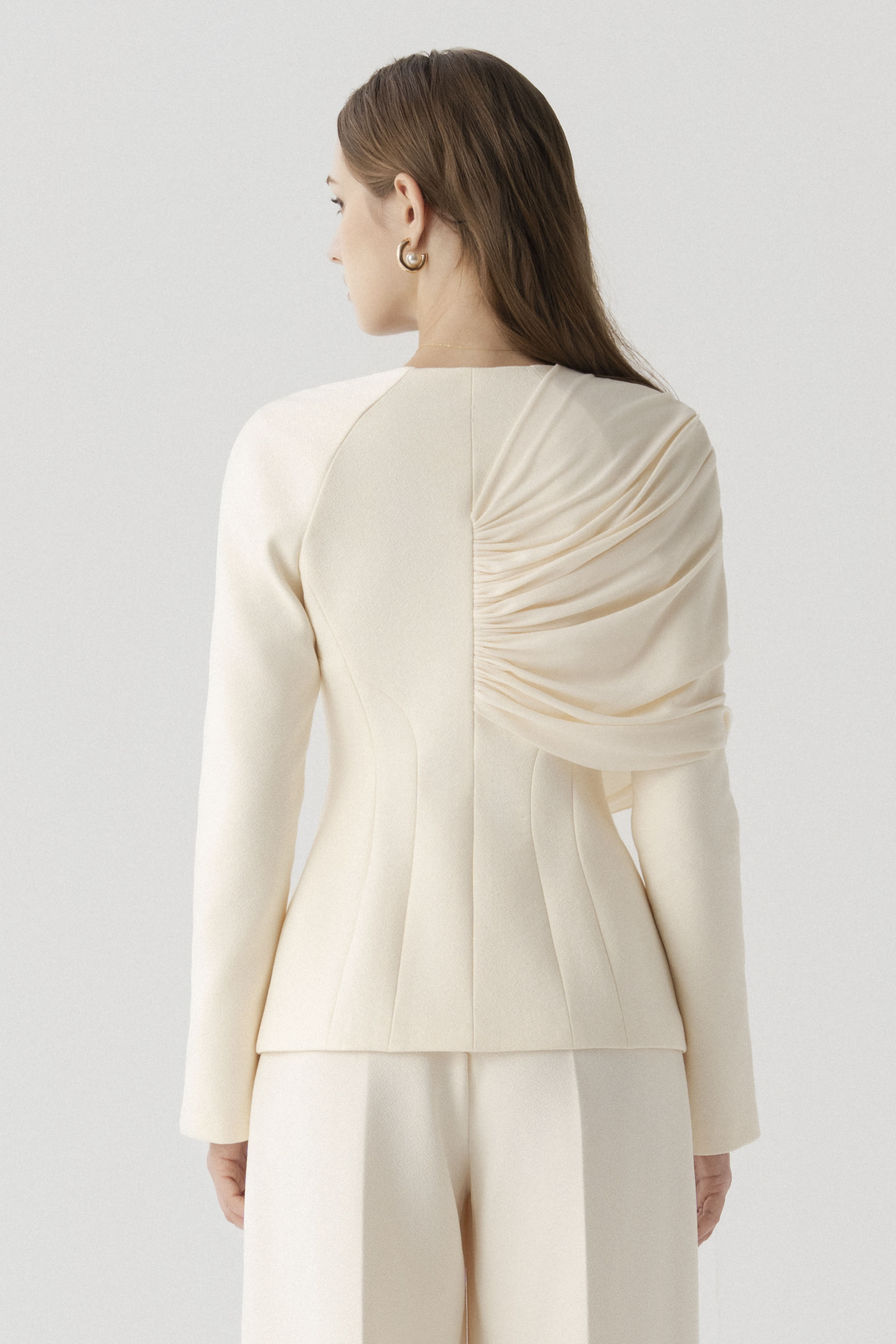 V-neck Draped Blazer