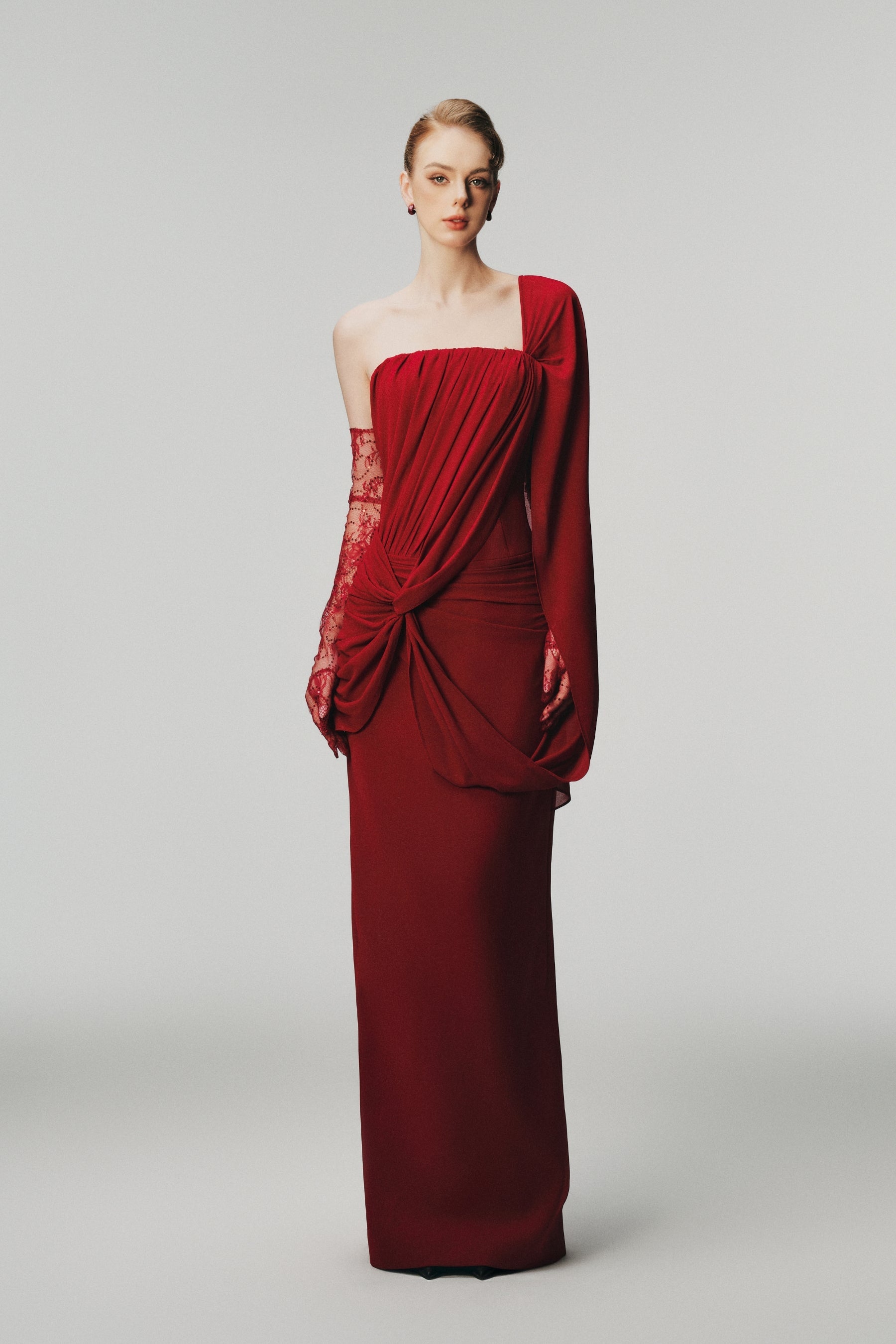 one shoulder draped maxi dress ASOS DESIGN one shoulder draped maxi dress in olive green