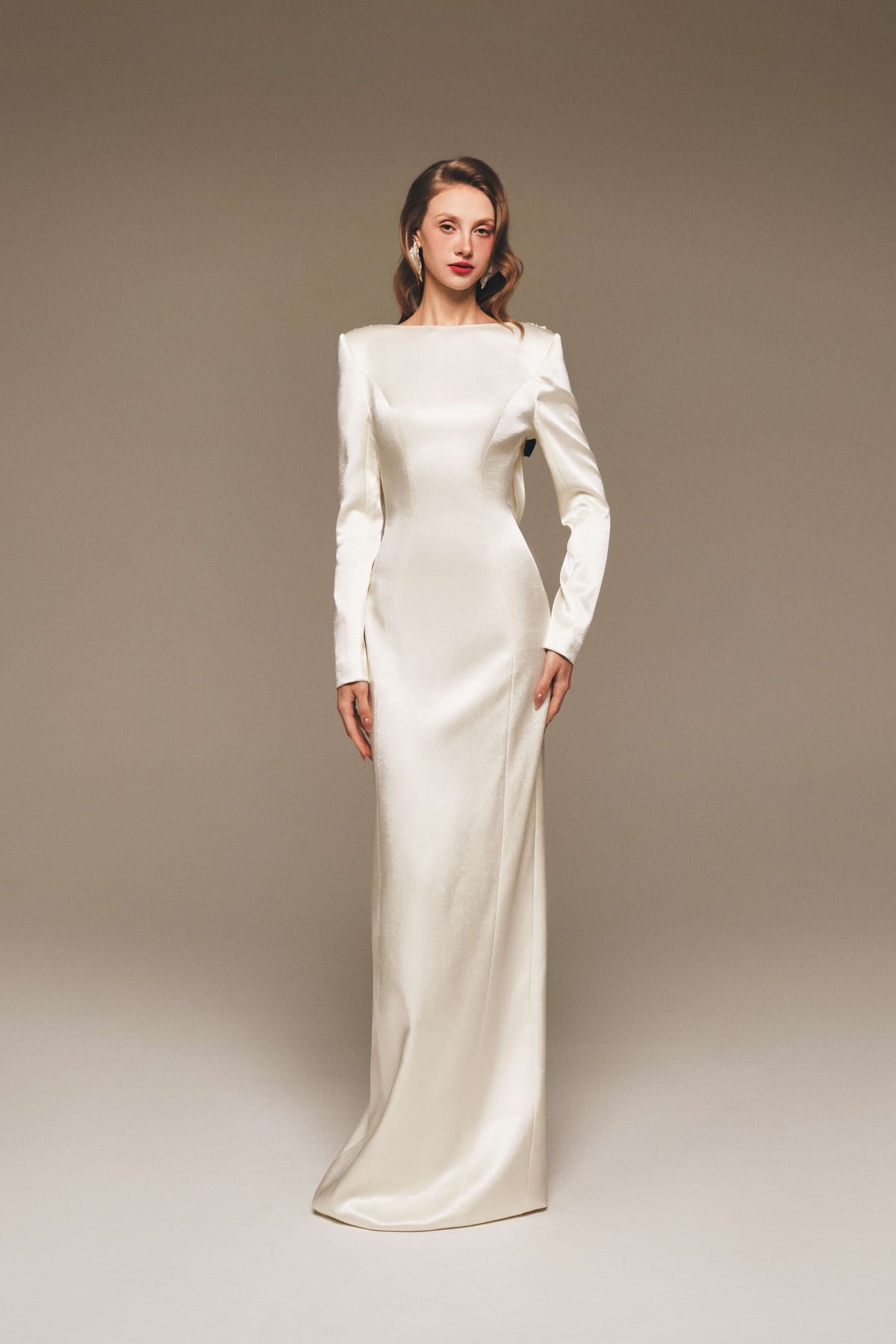 Draped Open Back Suzhou Silk Gown