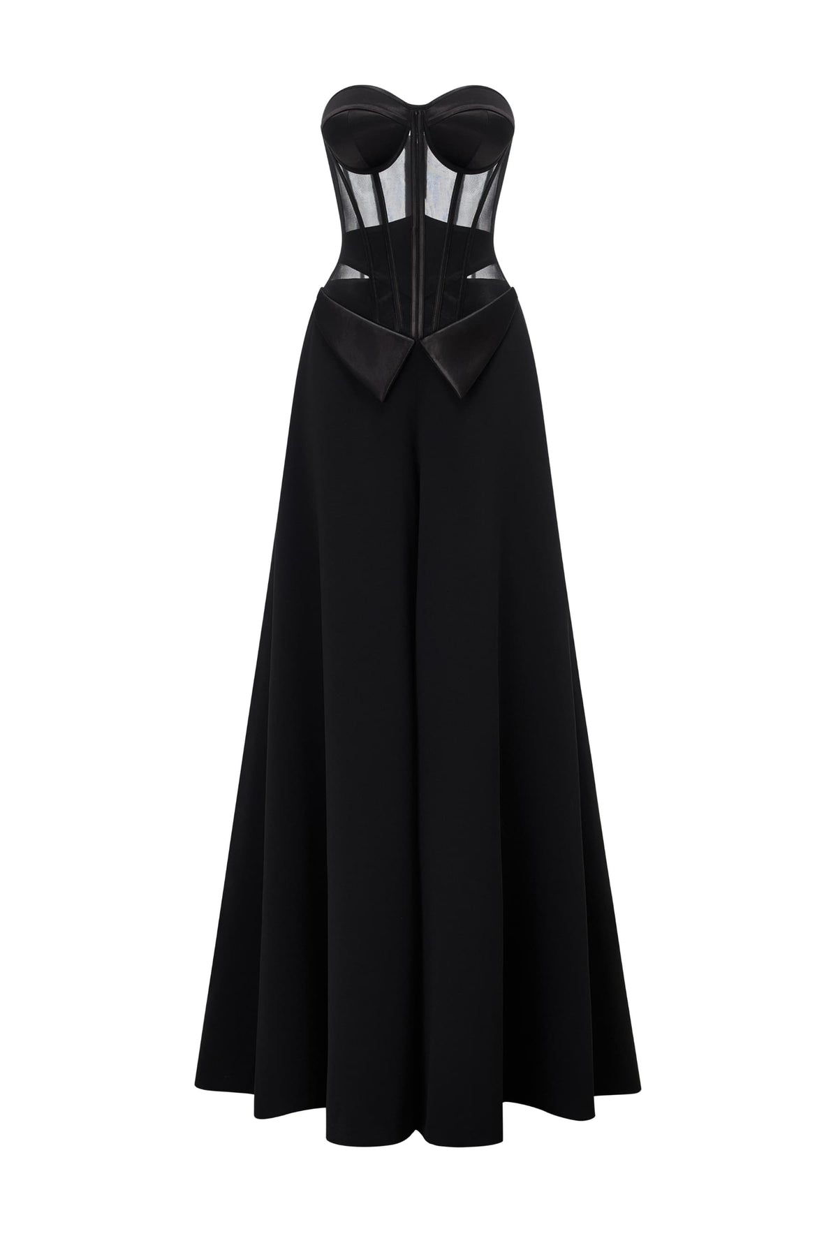 Corset Silk & Twill Draped Gown