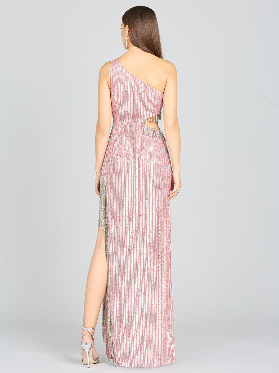 Wendy Beaded Fringe Gown 9978