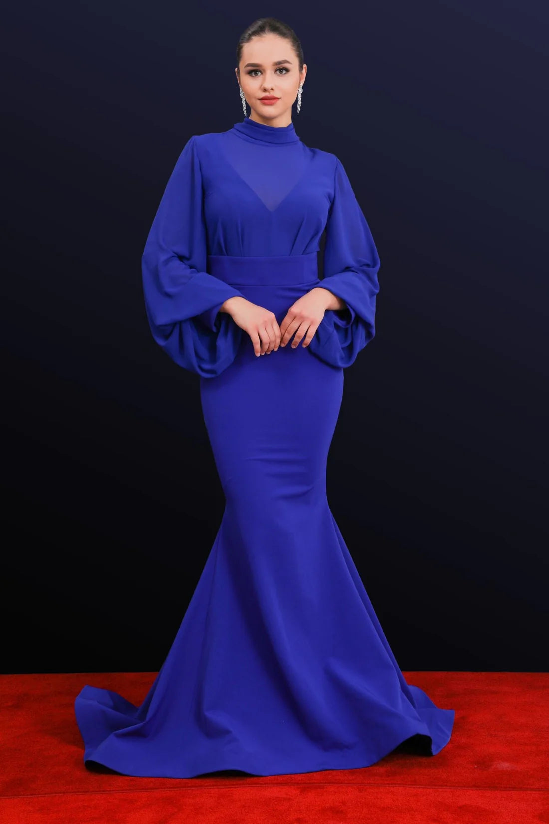 Illusion High Neckline Mermaid Gown 2637B