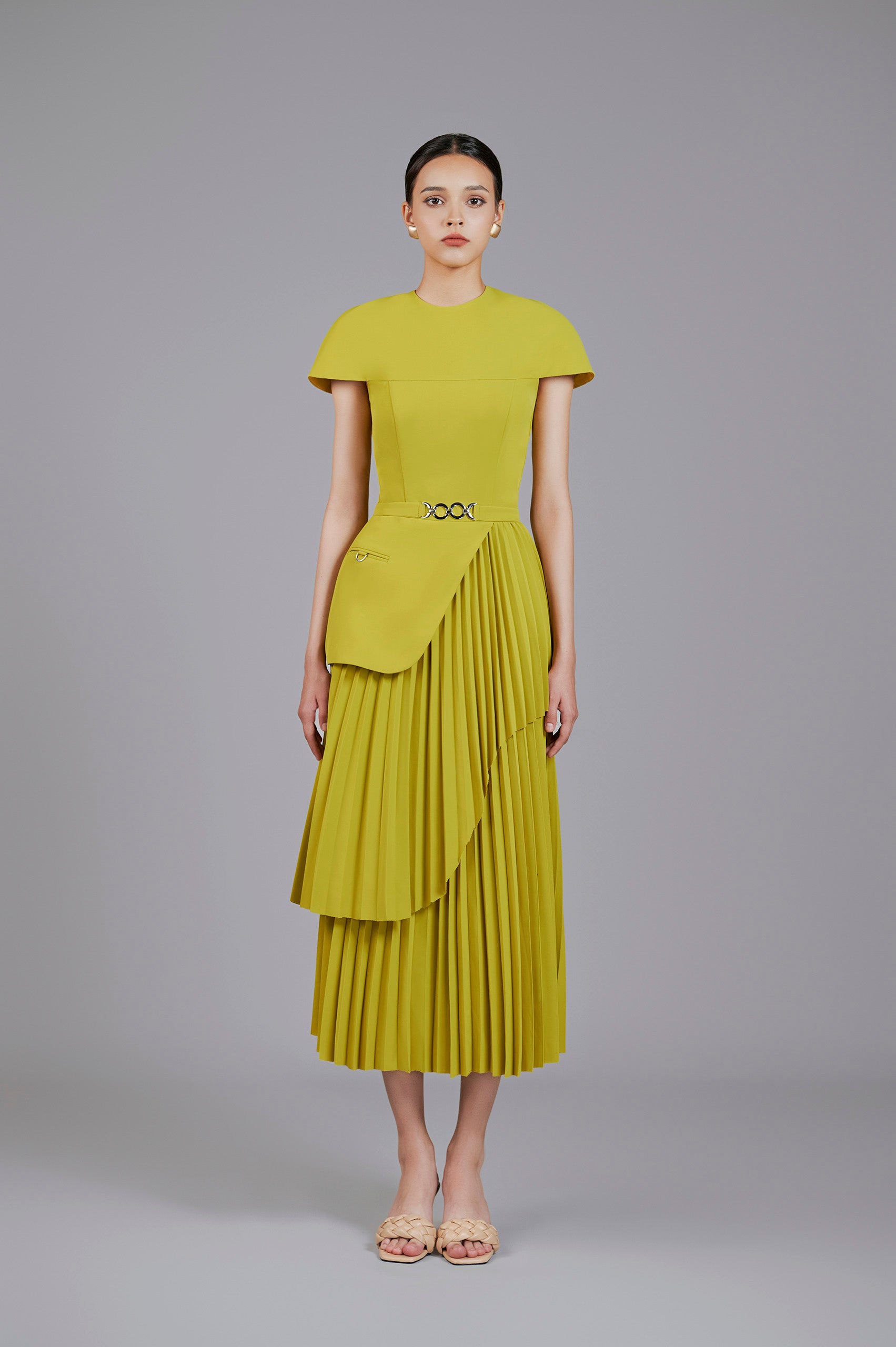 Willow Peplum Pleated Dress